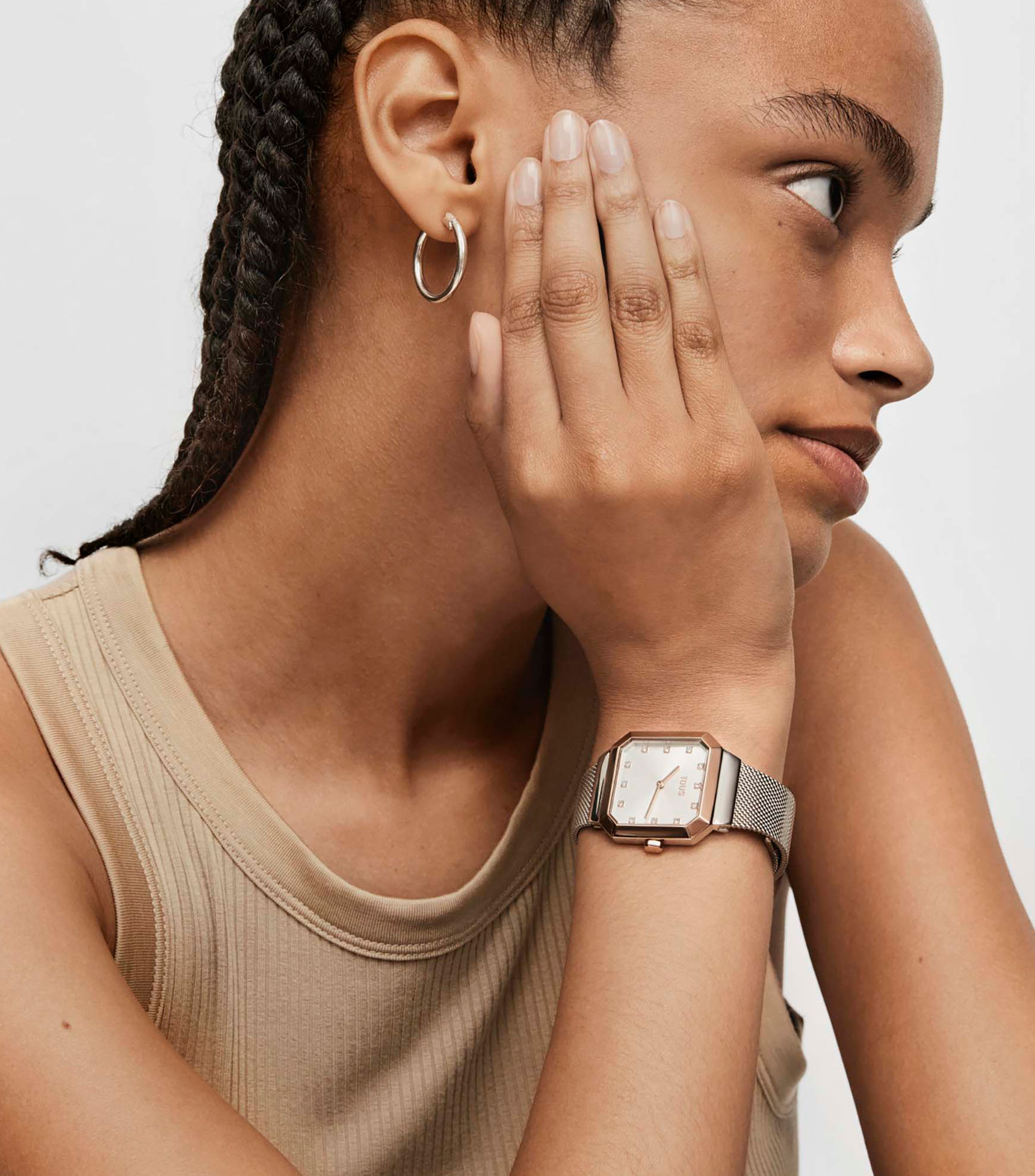 Reloj para Mujer Karat Squared Casual, plata, oro rosa