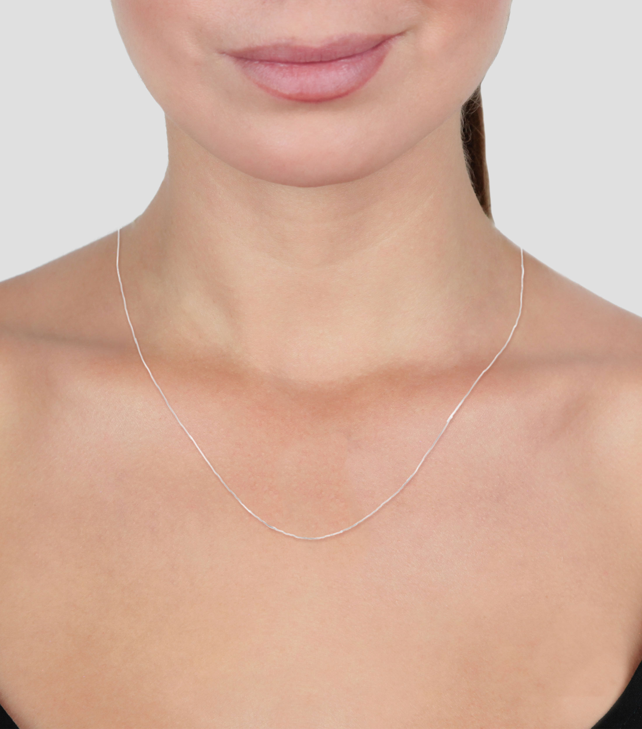 Cadena Venecianan en oro blanco de 14 kilates Unisex