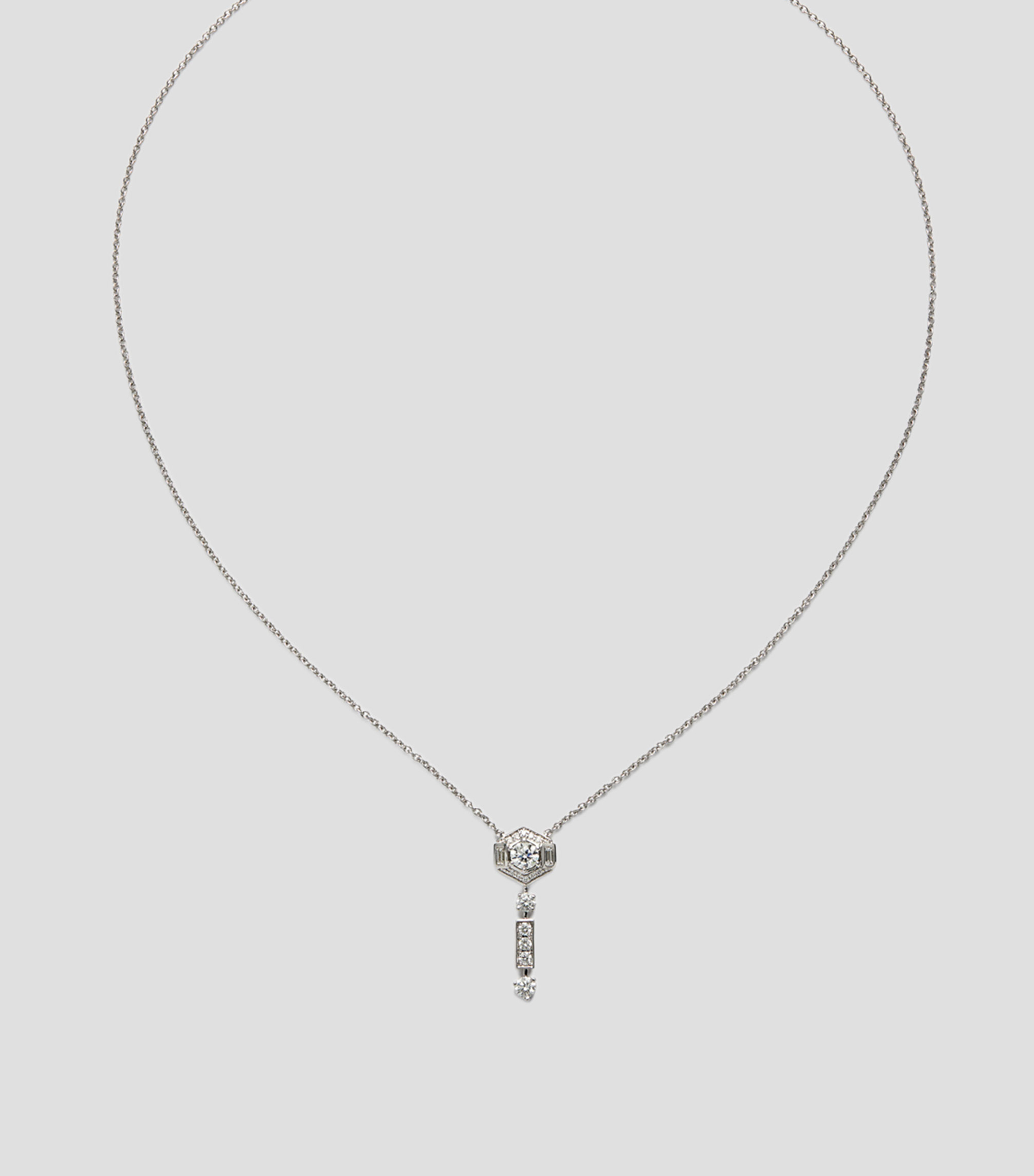 Collar en Oro blanco de 18 Kilates con diamante Mujer
