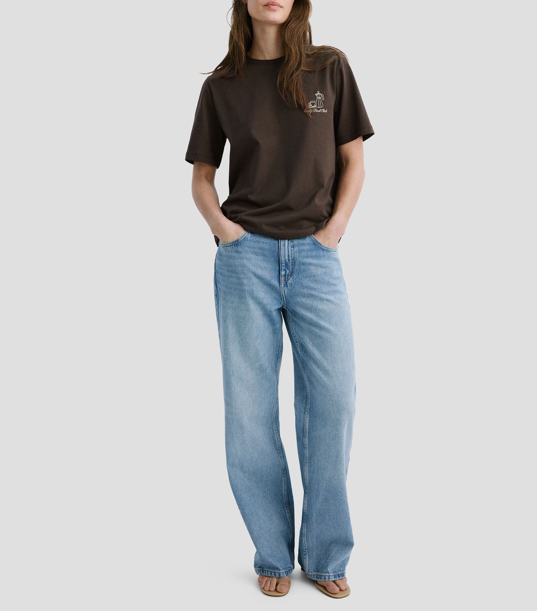 Playera cuello redondo manga corta lisa Mujer
