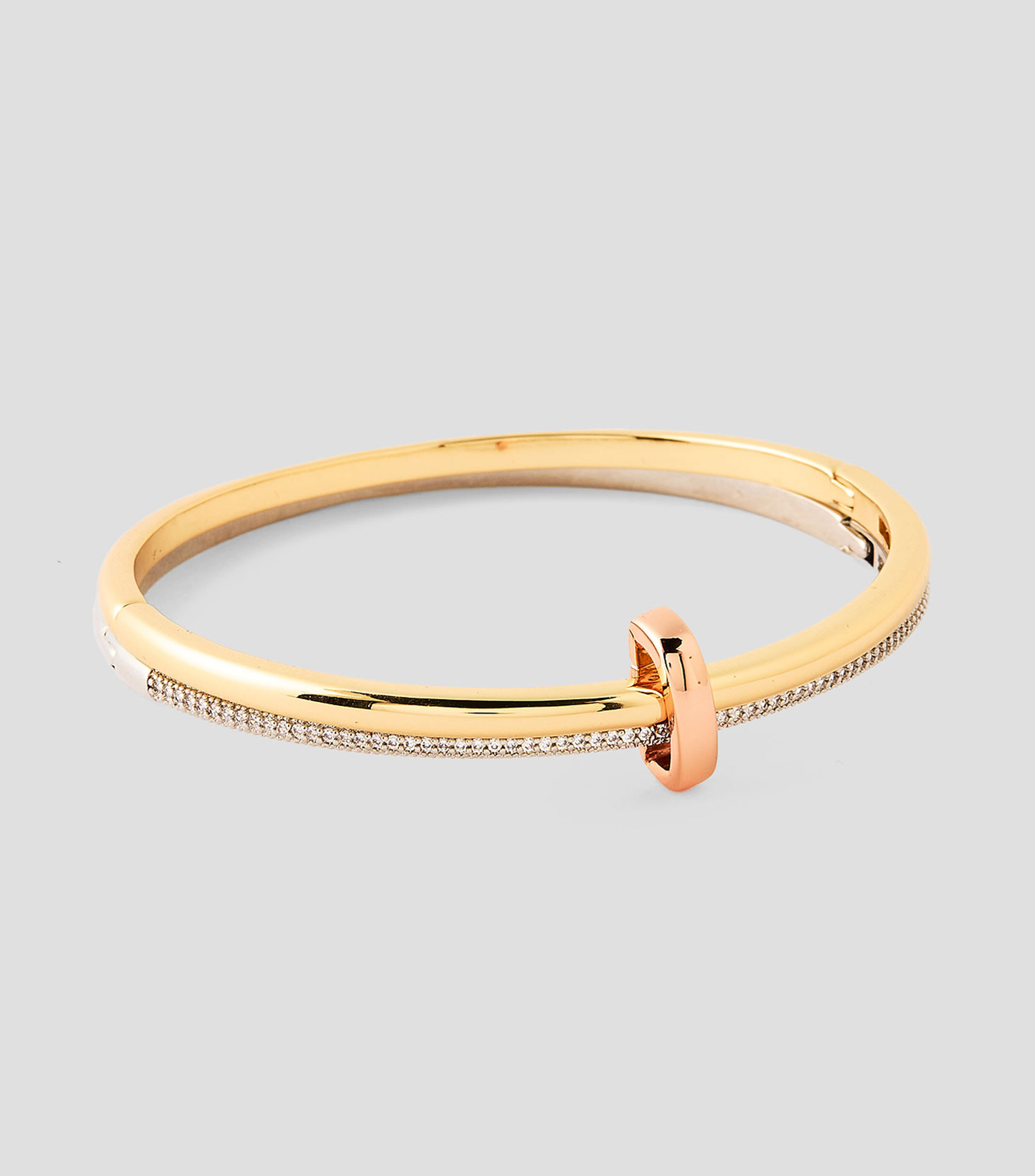 Pulsera doble en metal con circonias cúbicas Mujer