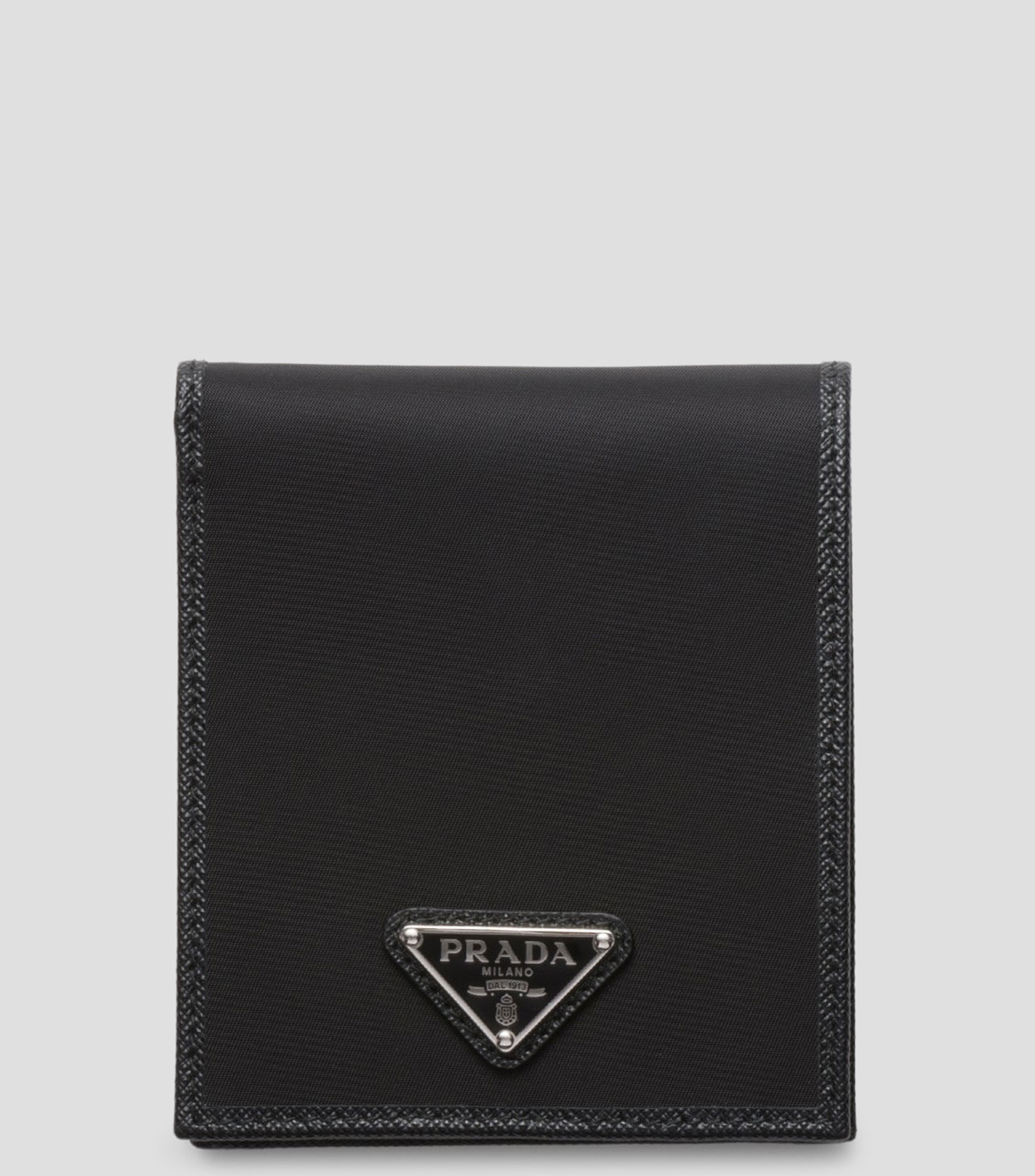 Cartera bifold de renylon lisa Hombre