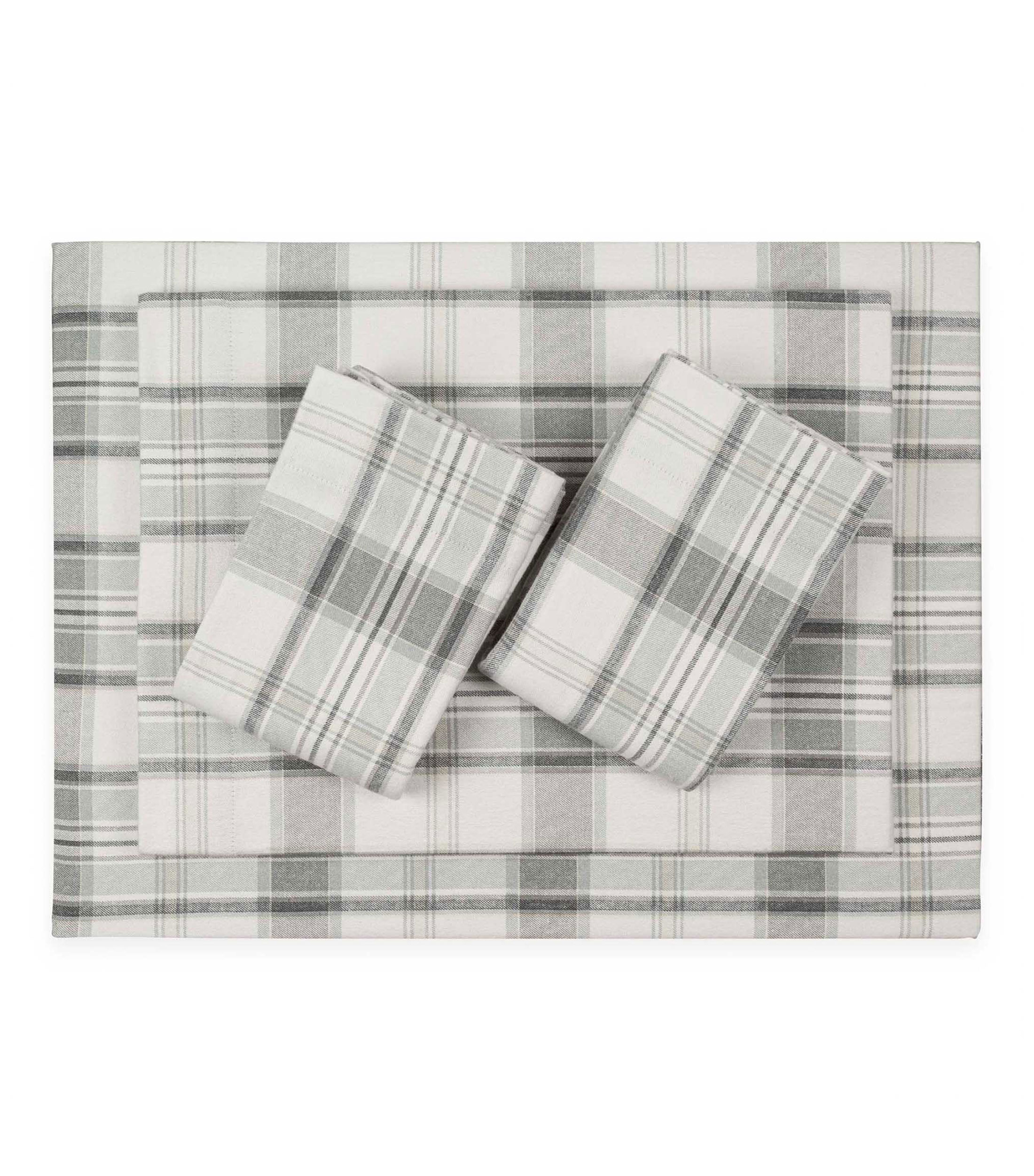 Juego de sábanas King Size de algodón Chinook Plaid gris