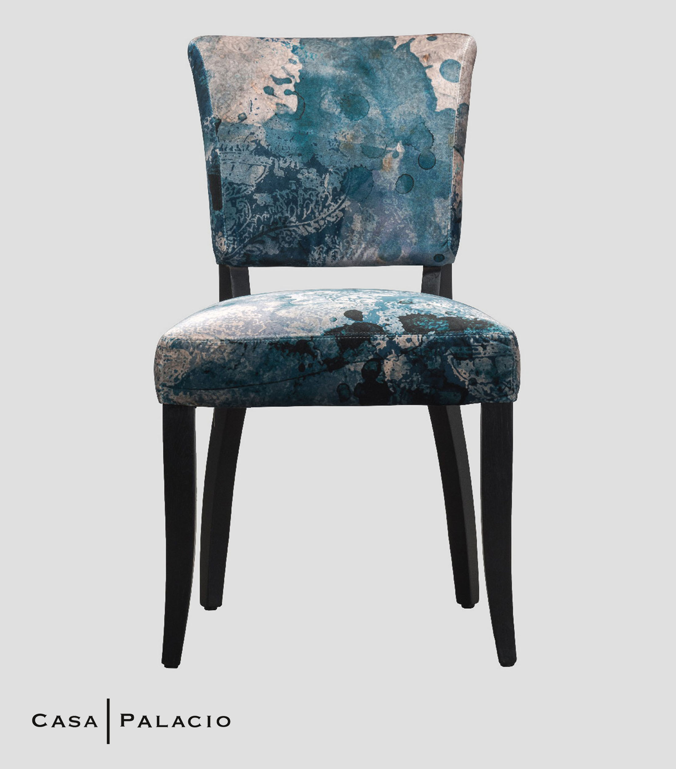 Silla de comedor Mimi en piel y textil multicolor