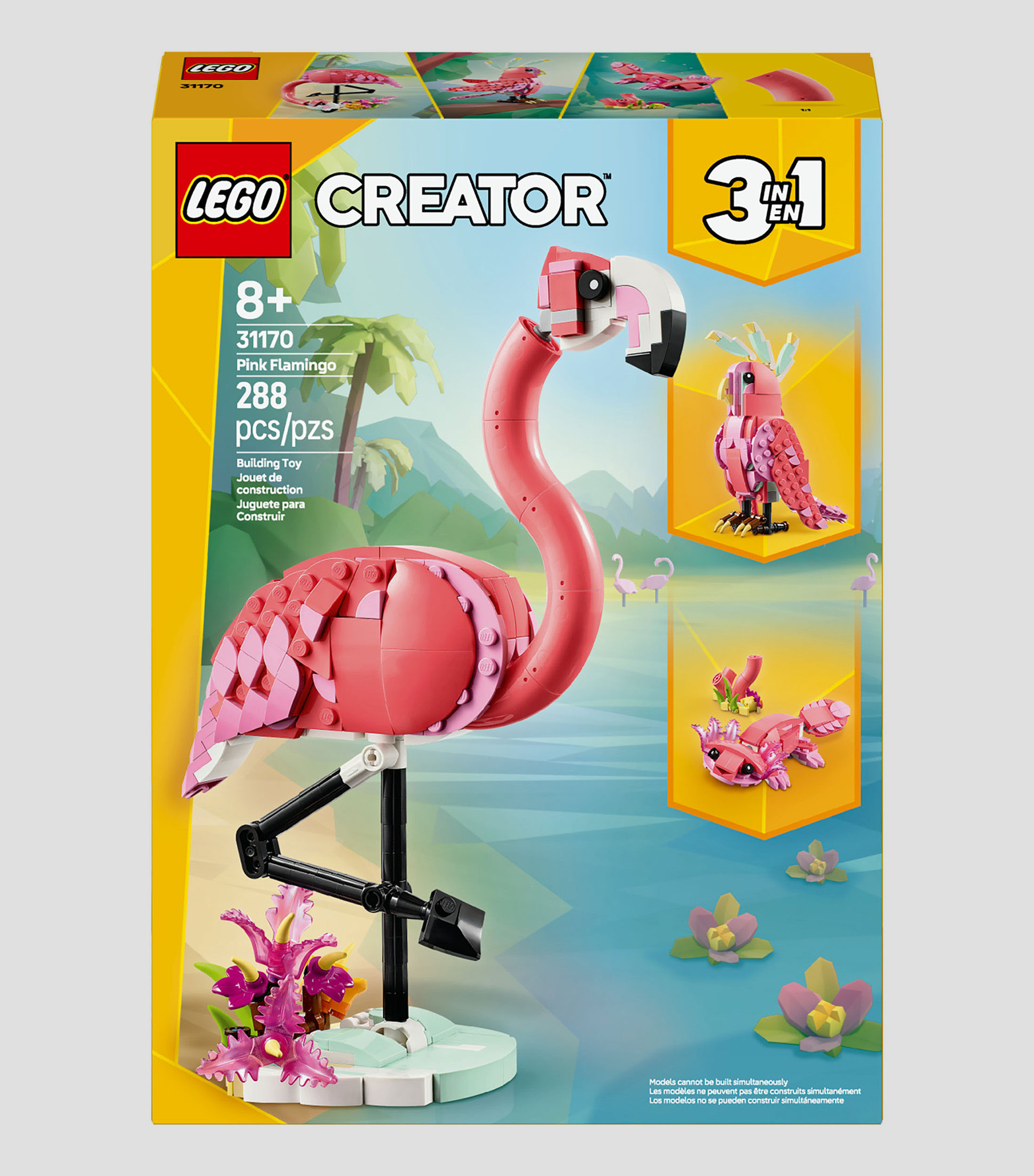 Lego Creator 3 en 1 Fauna Salvaje Flamingo Rosa 31170