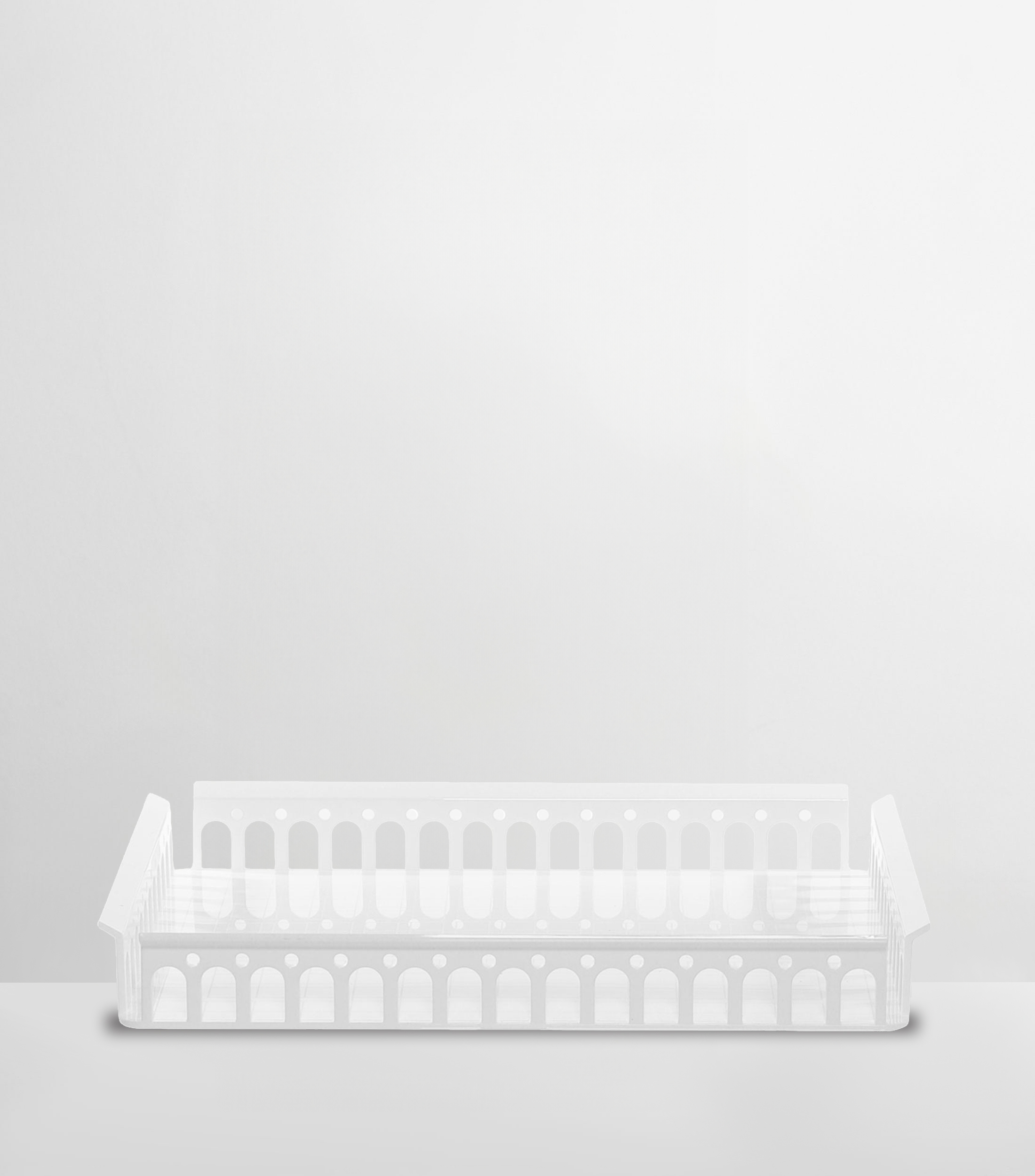 Charola decorativa Piazza en tecnopolímero termoplástico blanca