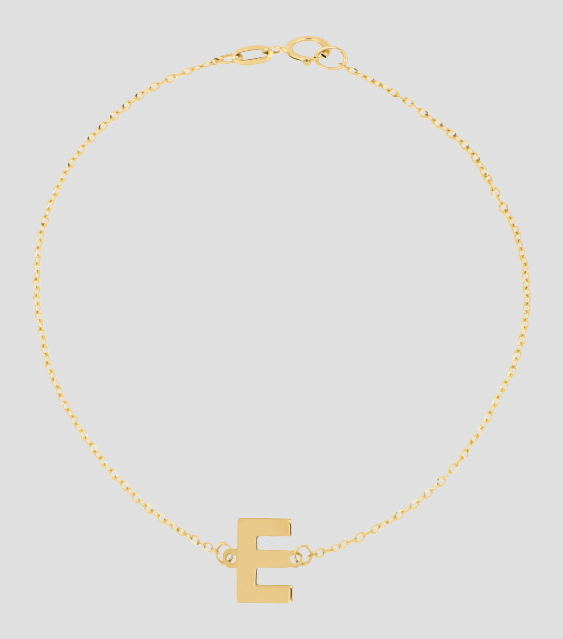 Pulsera en oro 14 Kilates Letra E Mujer