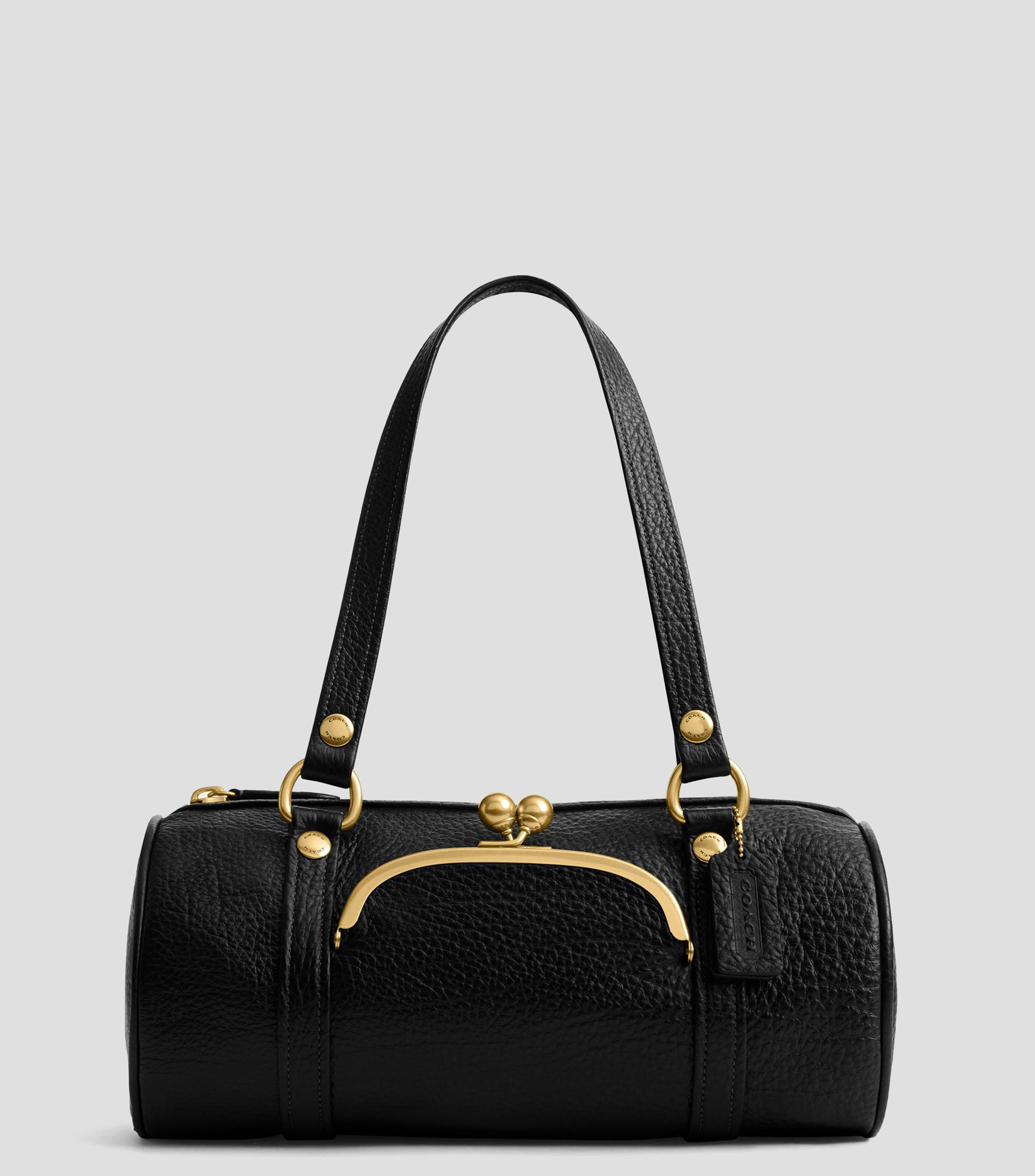 Bolsa shoulder en piel Kisslock Barrel lisa Mujer