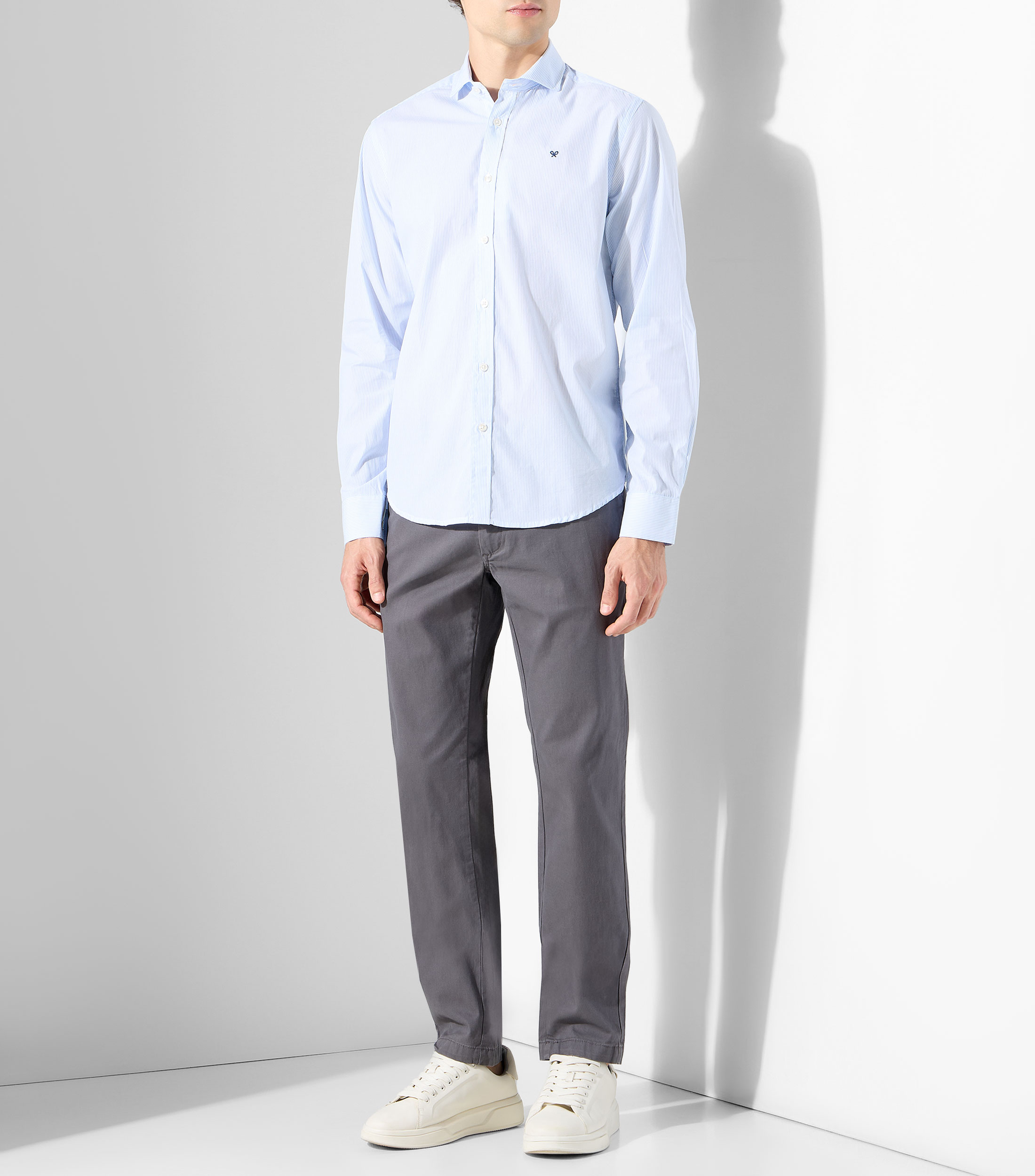 Camisa con rayas manga larga Hombre