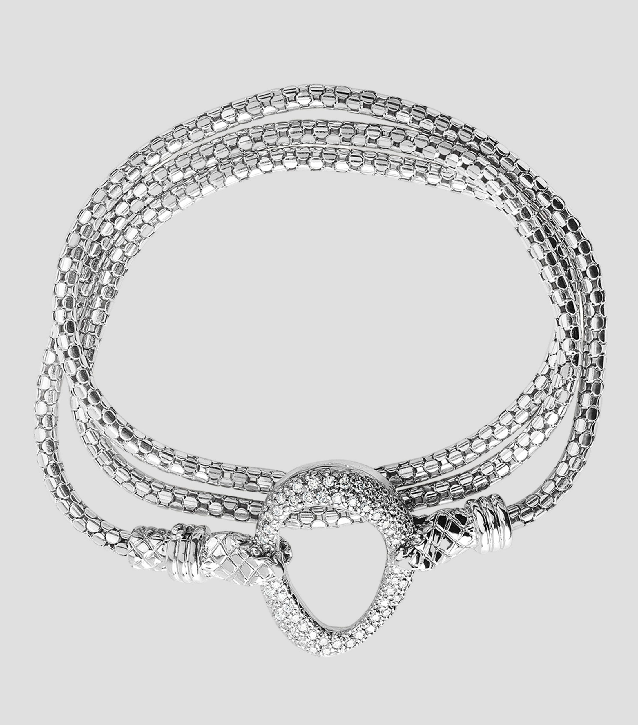 Pulsera en Plata con Diamantes Serpiente Mujer