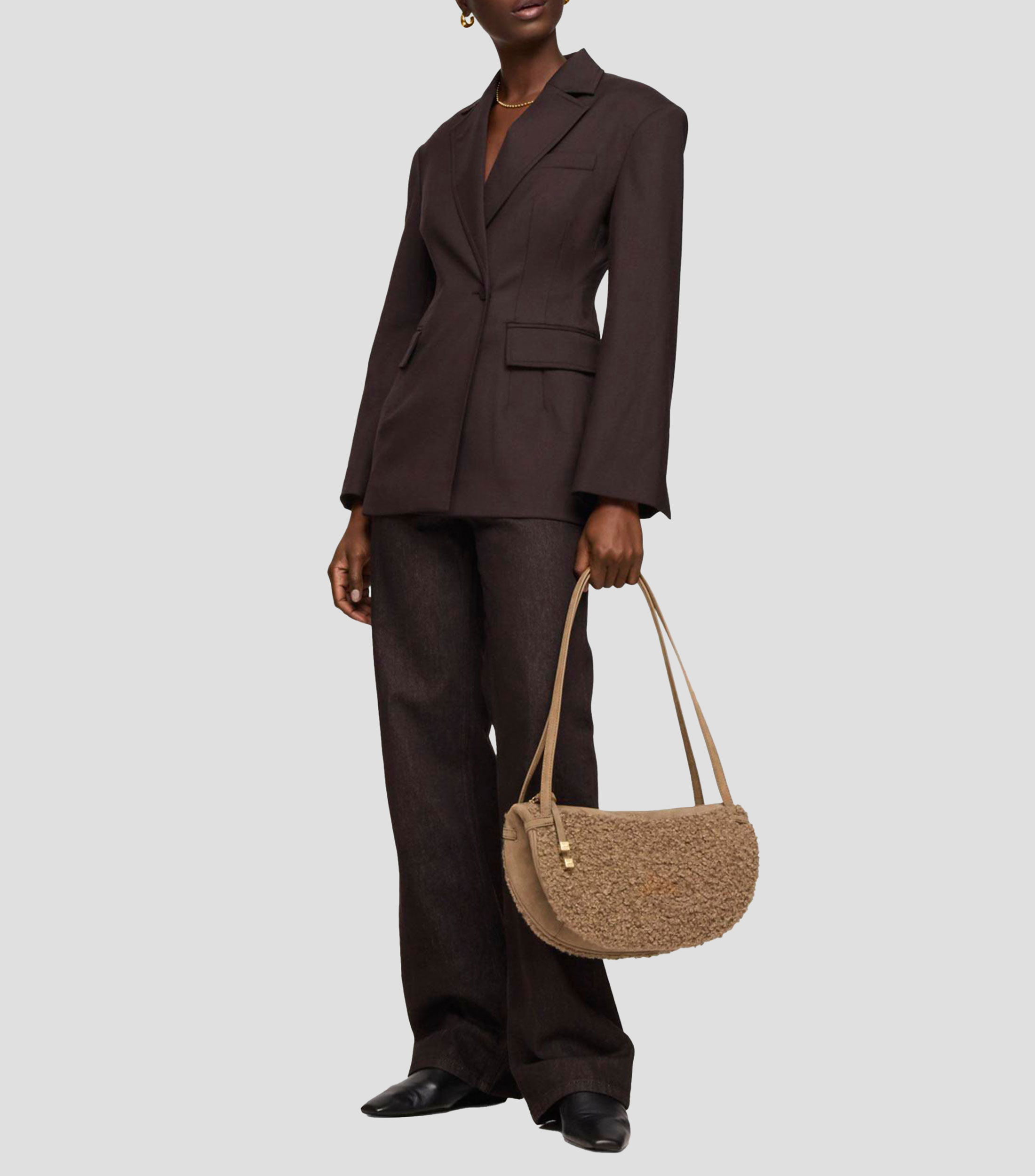 Bolsa shoulder en piel Halfmoon lisa Mujer