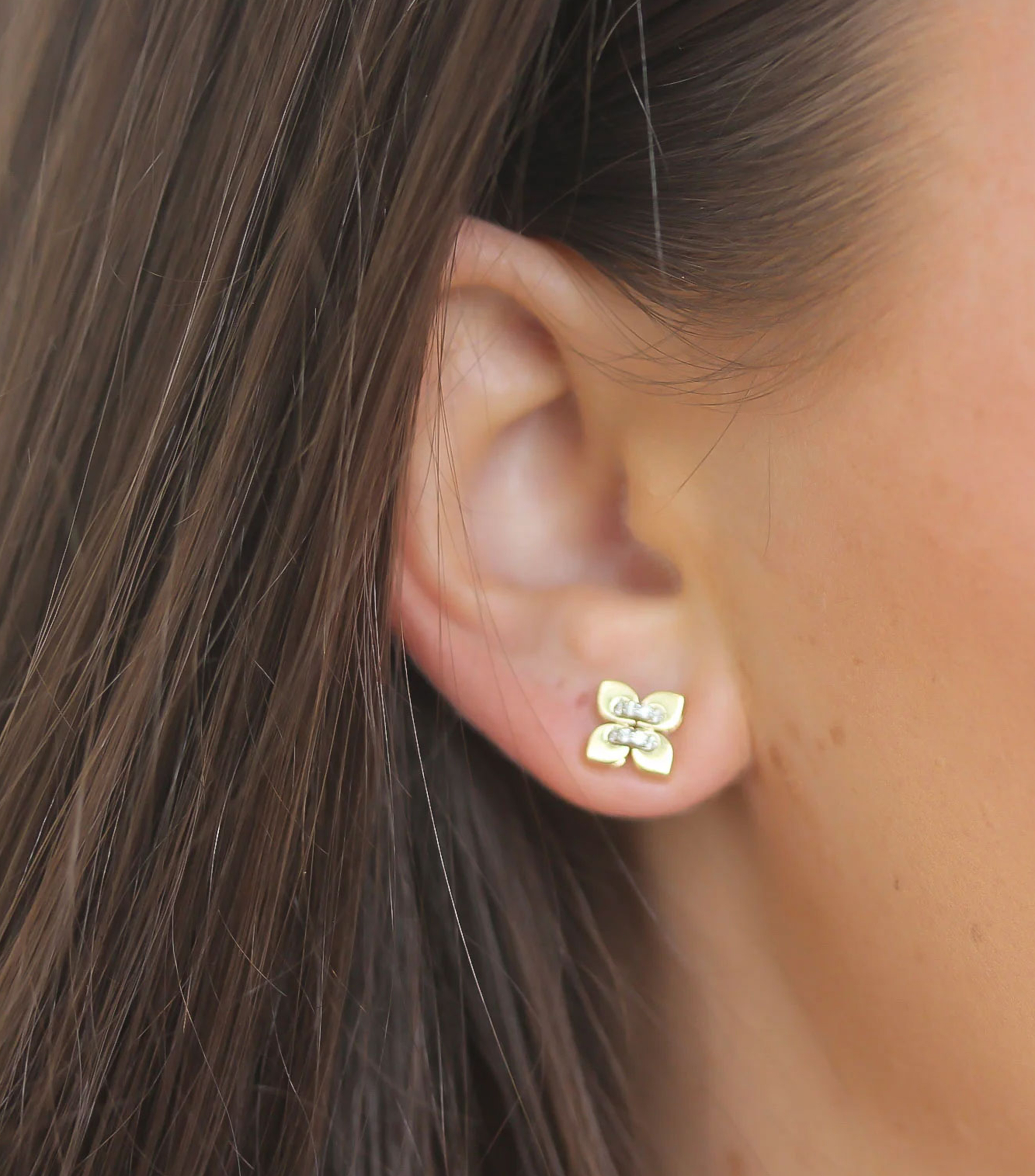 Aretes en oro amarillo de 18 kilates con diamantes Venetian Princess Mujer