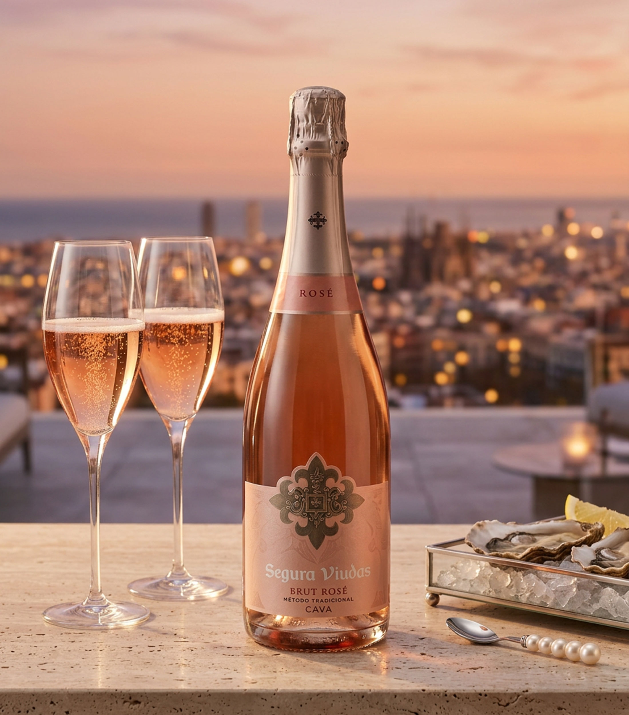 Vino Rosado ensamble Segura Viudas Brut Rosé, España, 750 ml