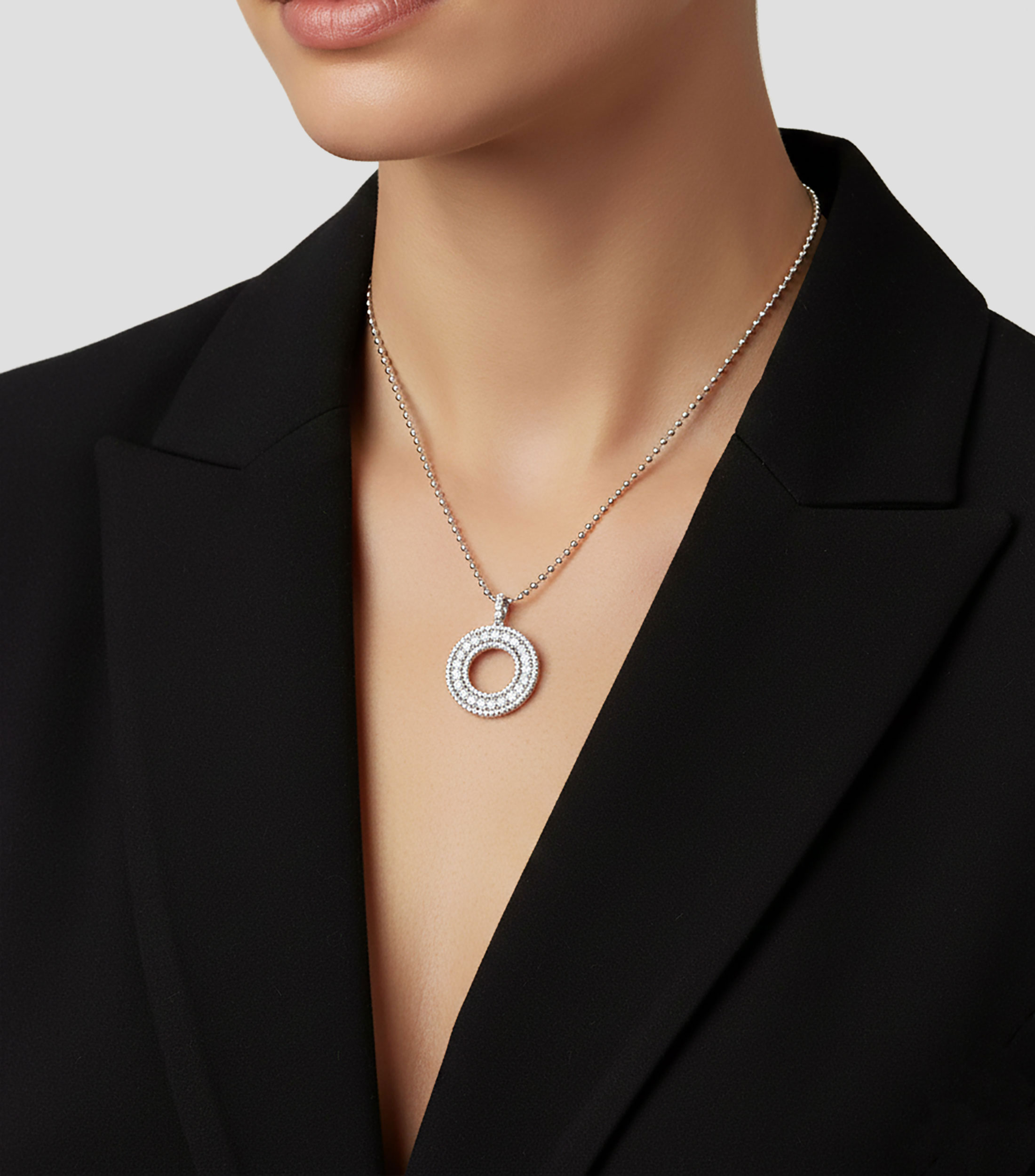Collar con dije en oro blanco de 18 Kilates Siena Mujer