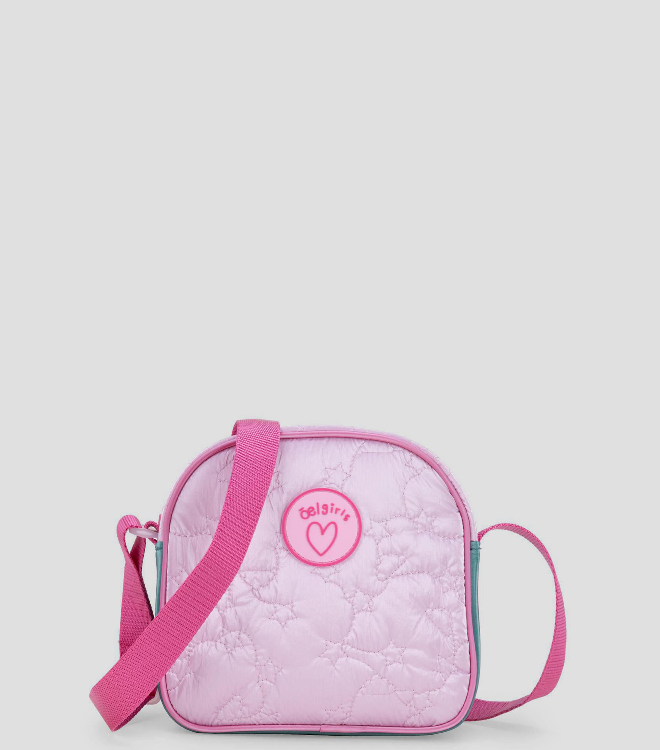 Bolsa crossbody rosa con bordados Niña