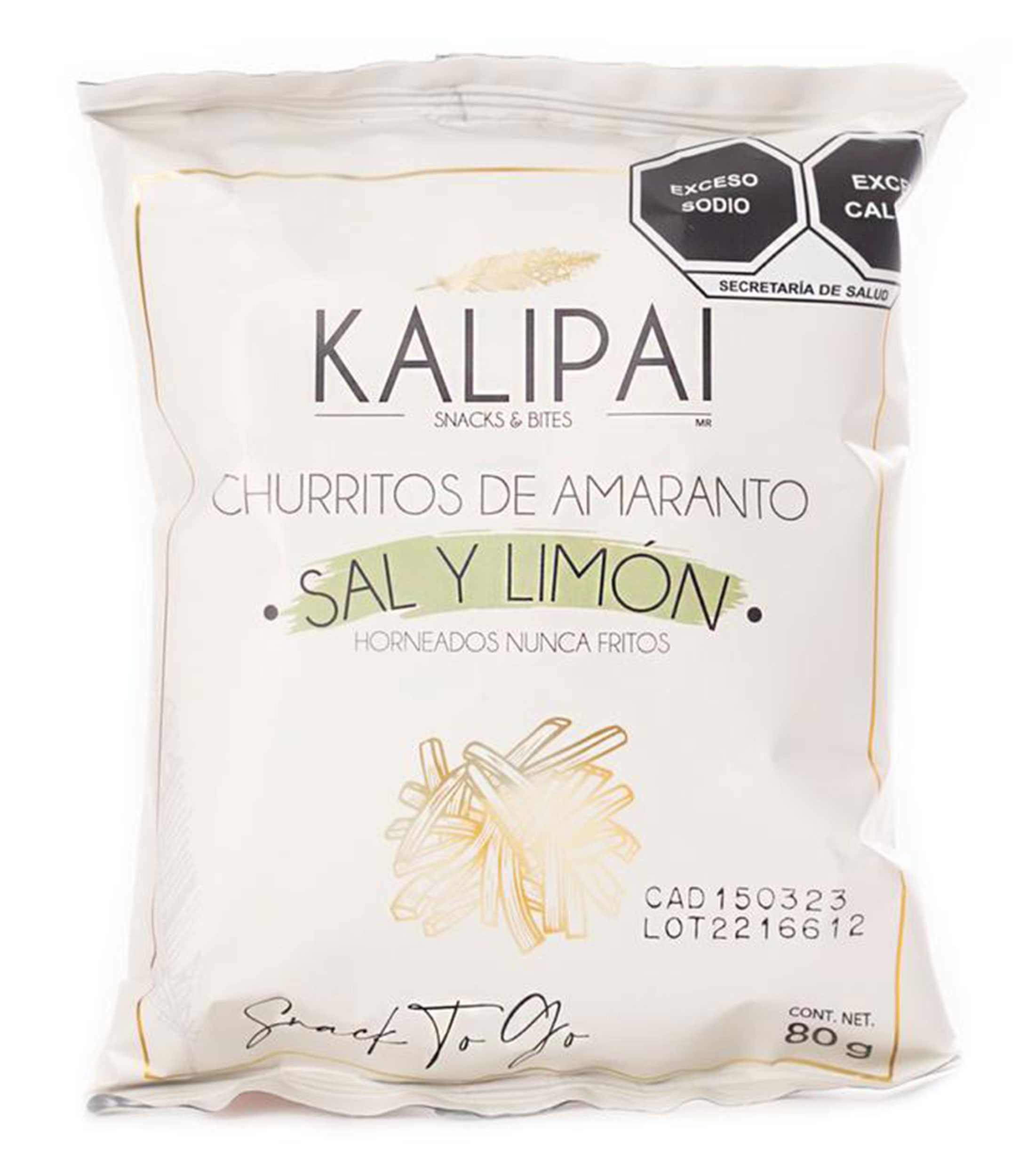 Churritos de amaranto con sal y limón, 80 gr
