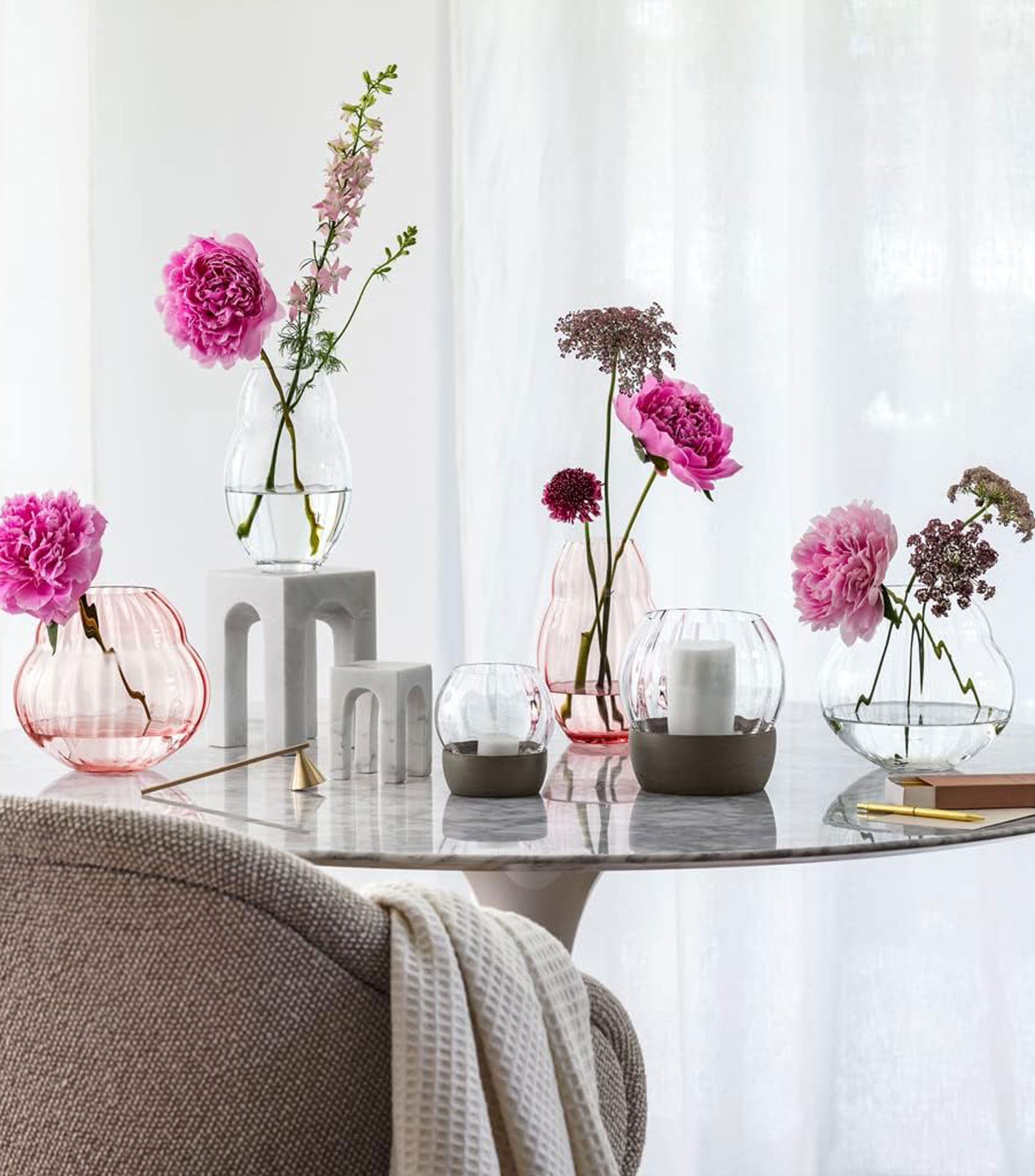 Portavela Rose Garden en cristal