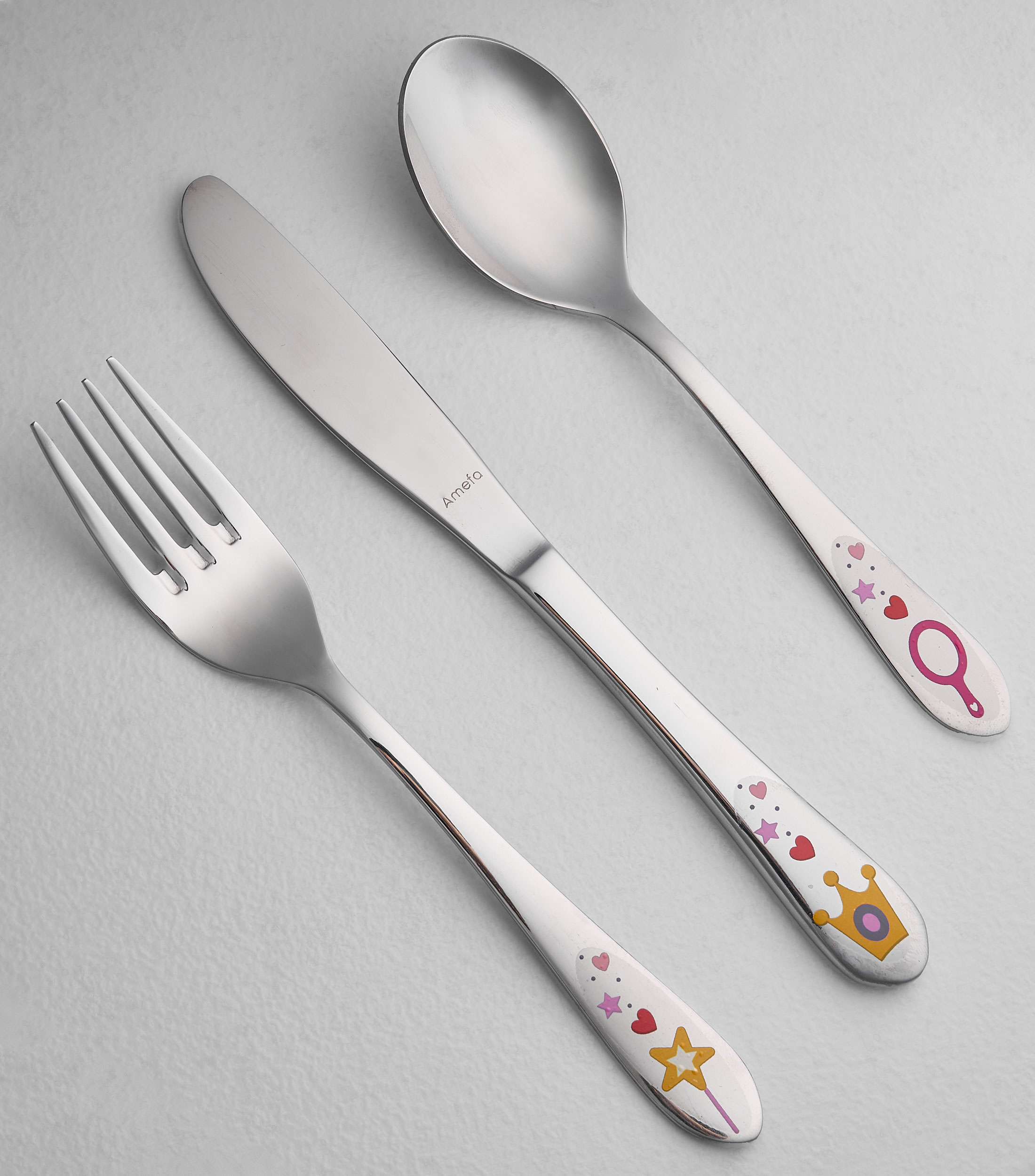 Set de cubiertos 3 piezas Princesa en Acero Inoxidable