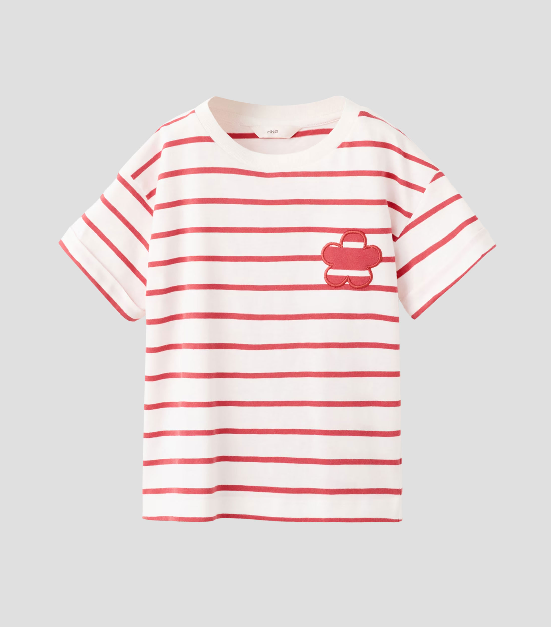 Playera cuello redondo manga corta rayas Niña