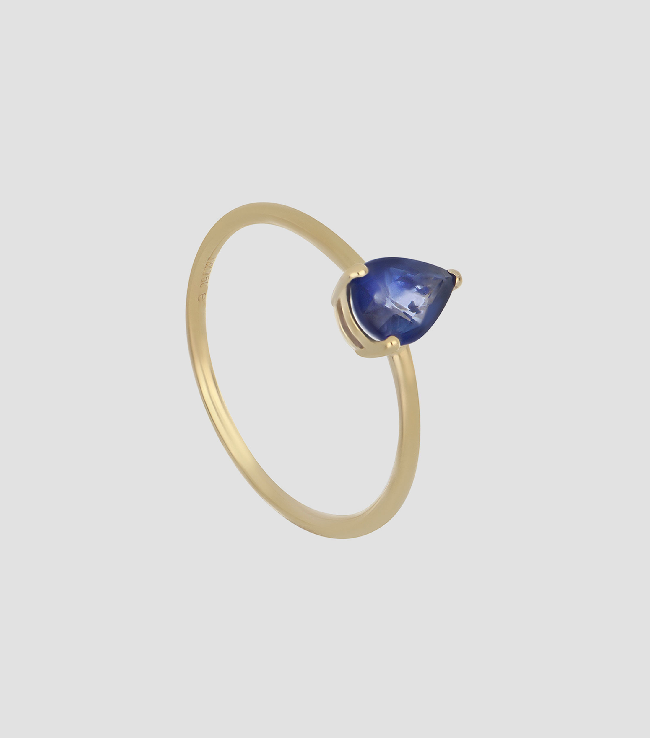 Anillo en oro de 18 kilates con zafiro Mujer