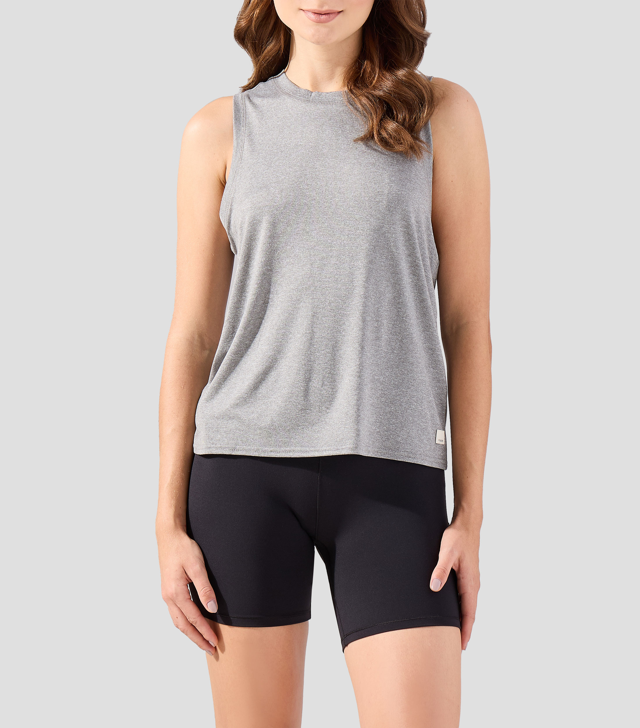 Tank para entrenamiento Energy Long jaspeado Mujer