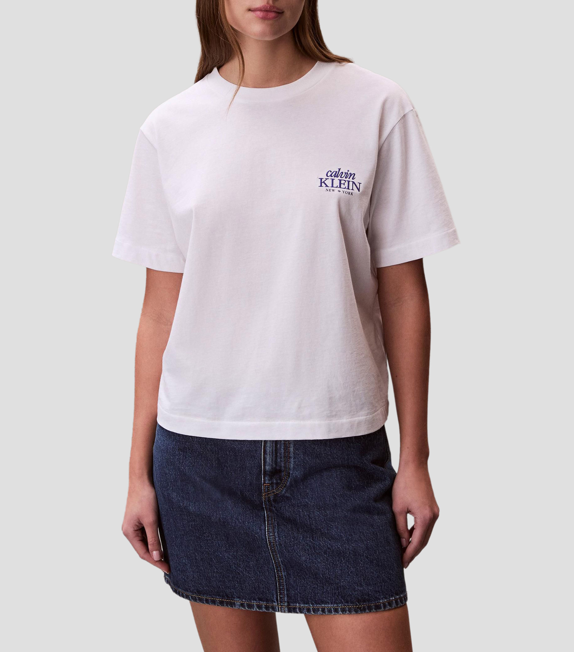 Playera cuello redondo manga corta lisa Mujer