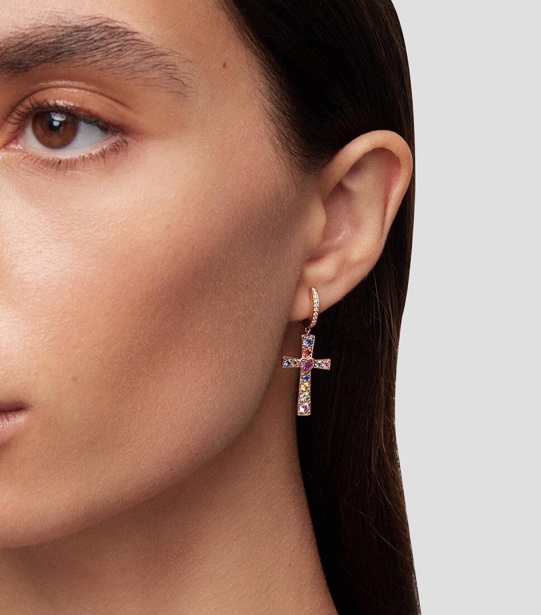 Aretes en Oro Rosa de 18 Kts Mujer