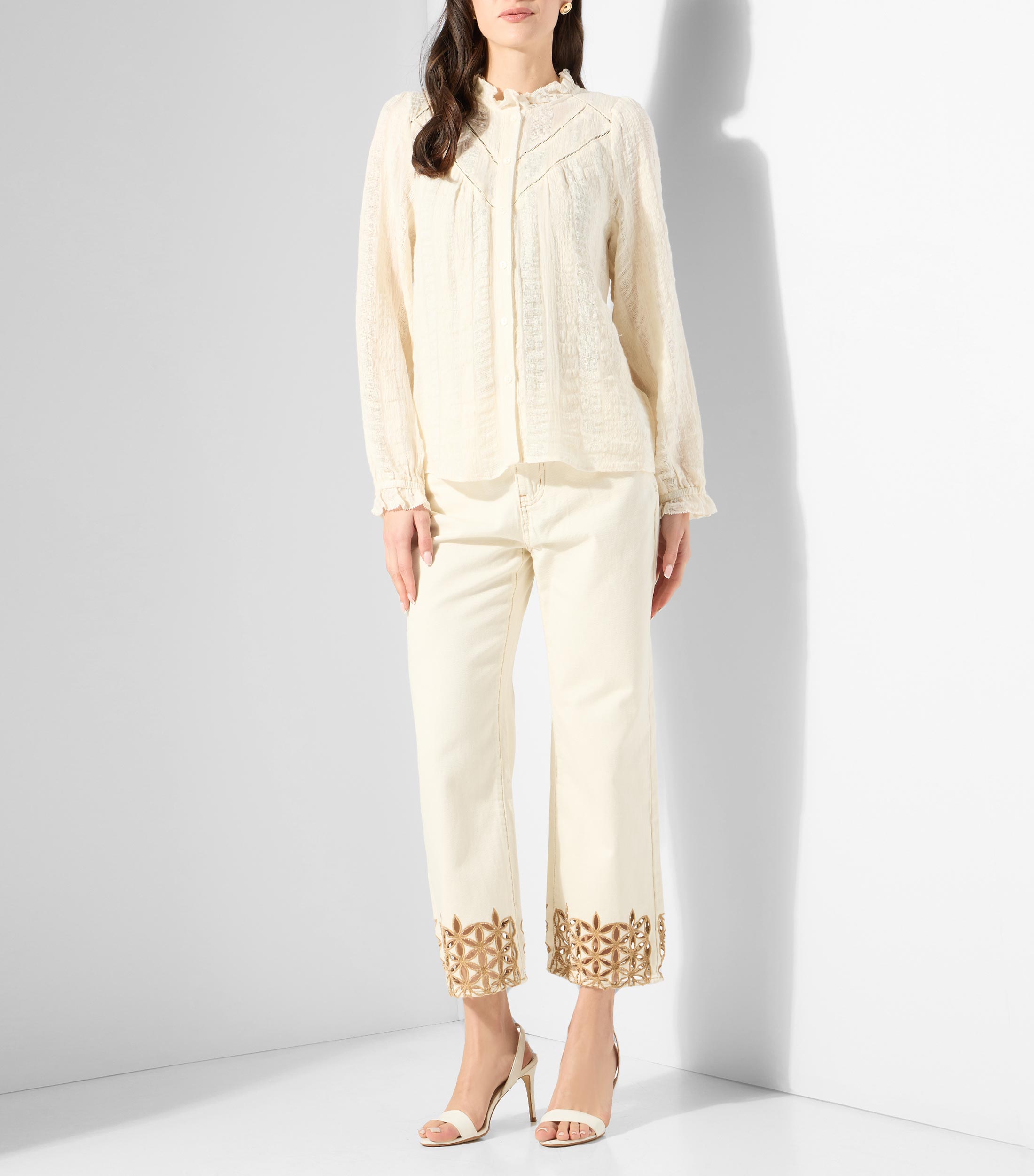 Blusa lisa manga larga Mujer