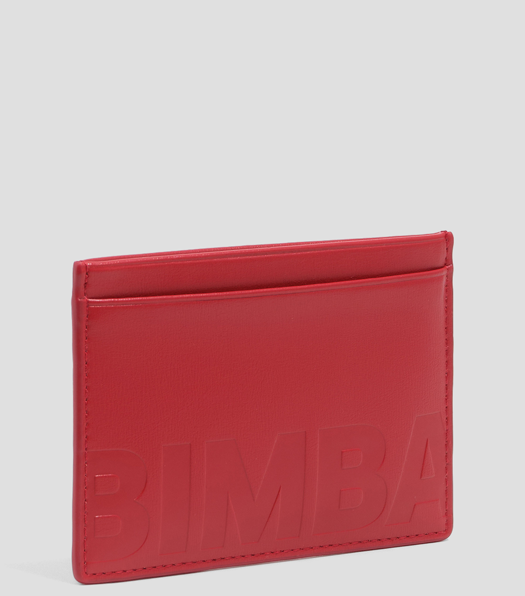 Tarjetero en piel rojo Mujer