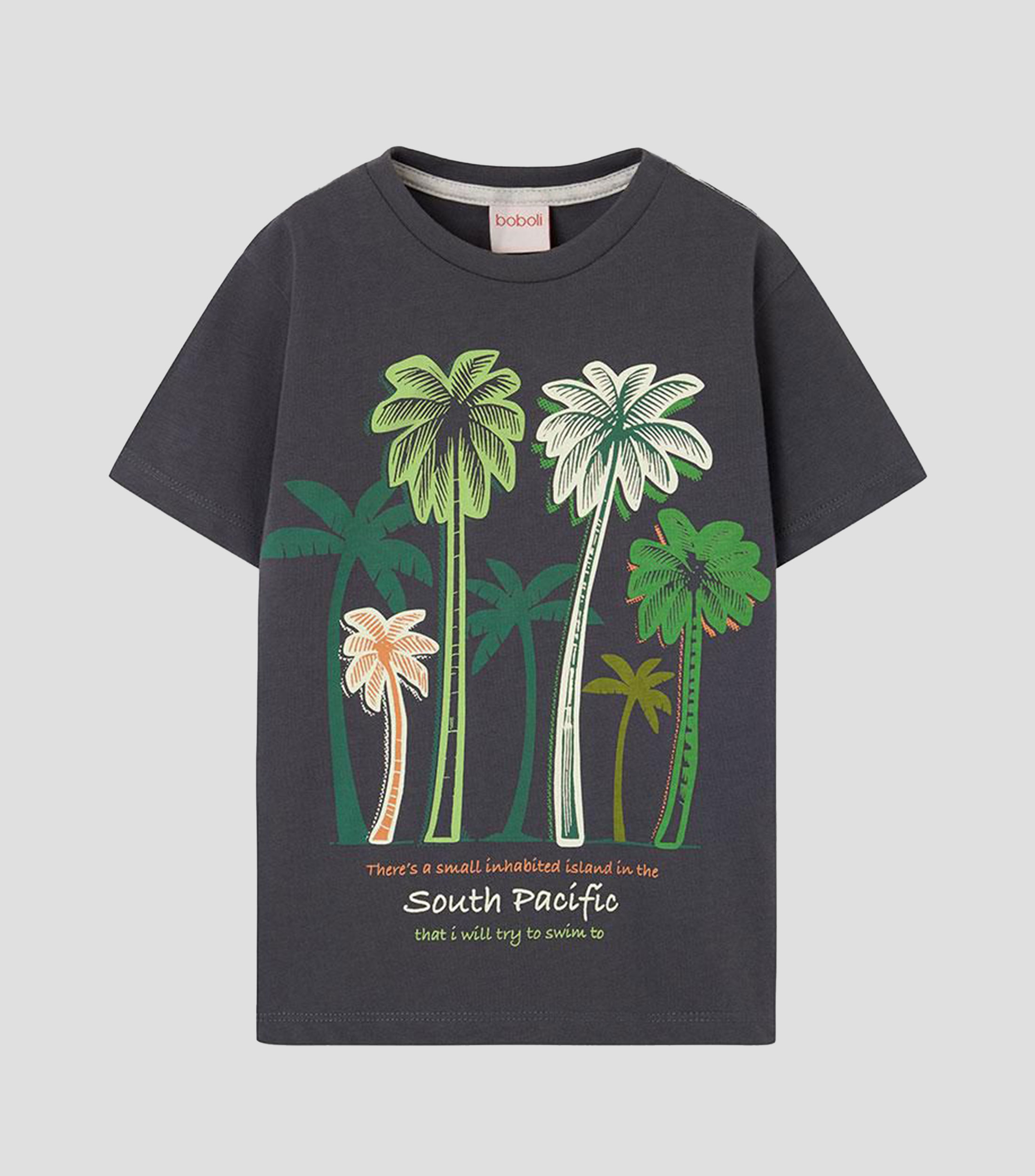 Playera de cuello redondo con manga corta estampada Bebé