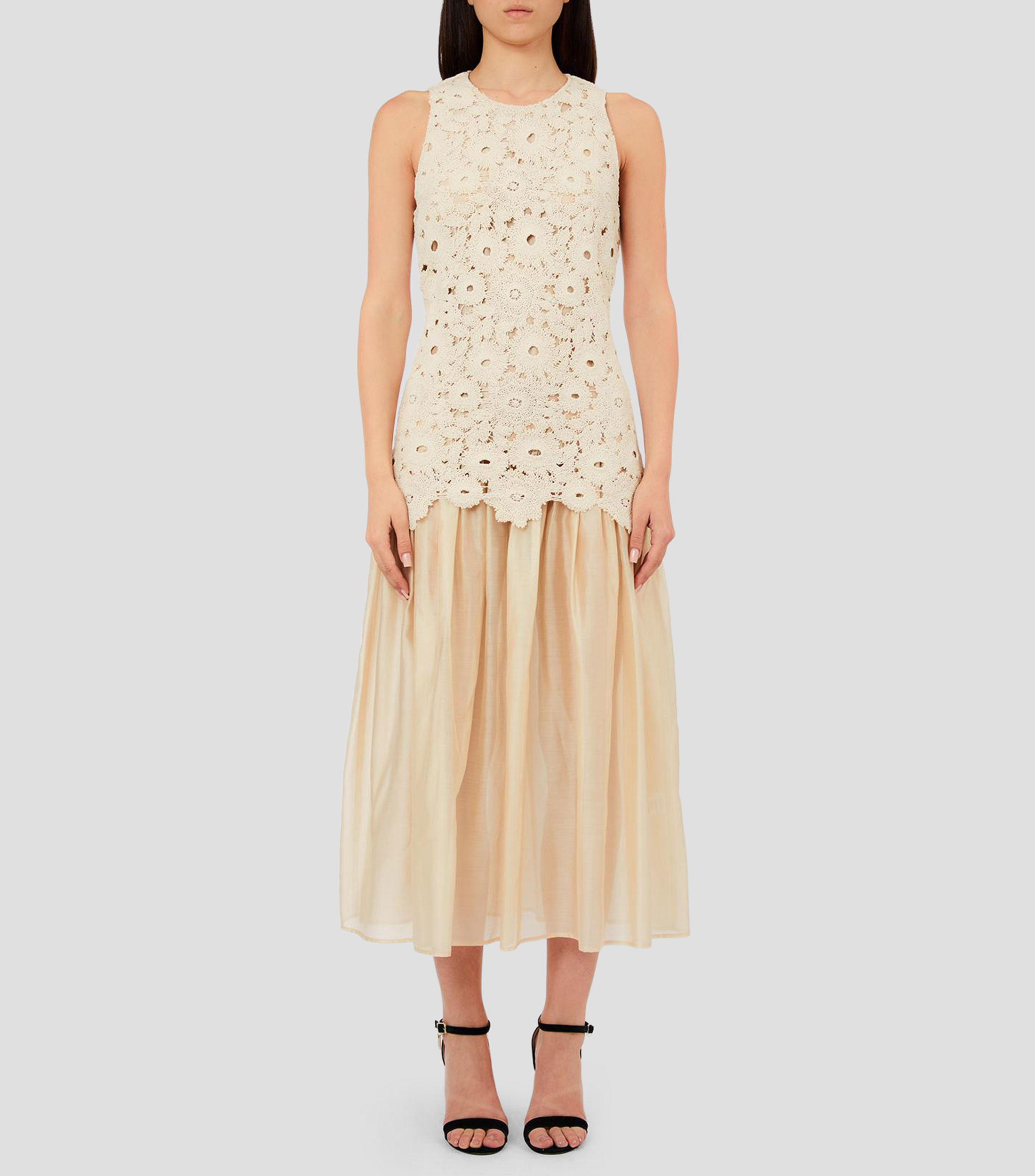 Vestido largo liso Mujer