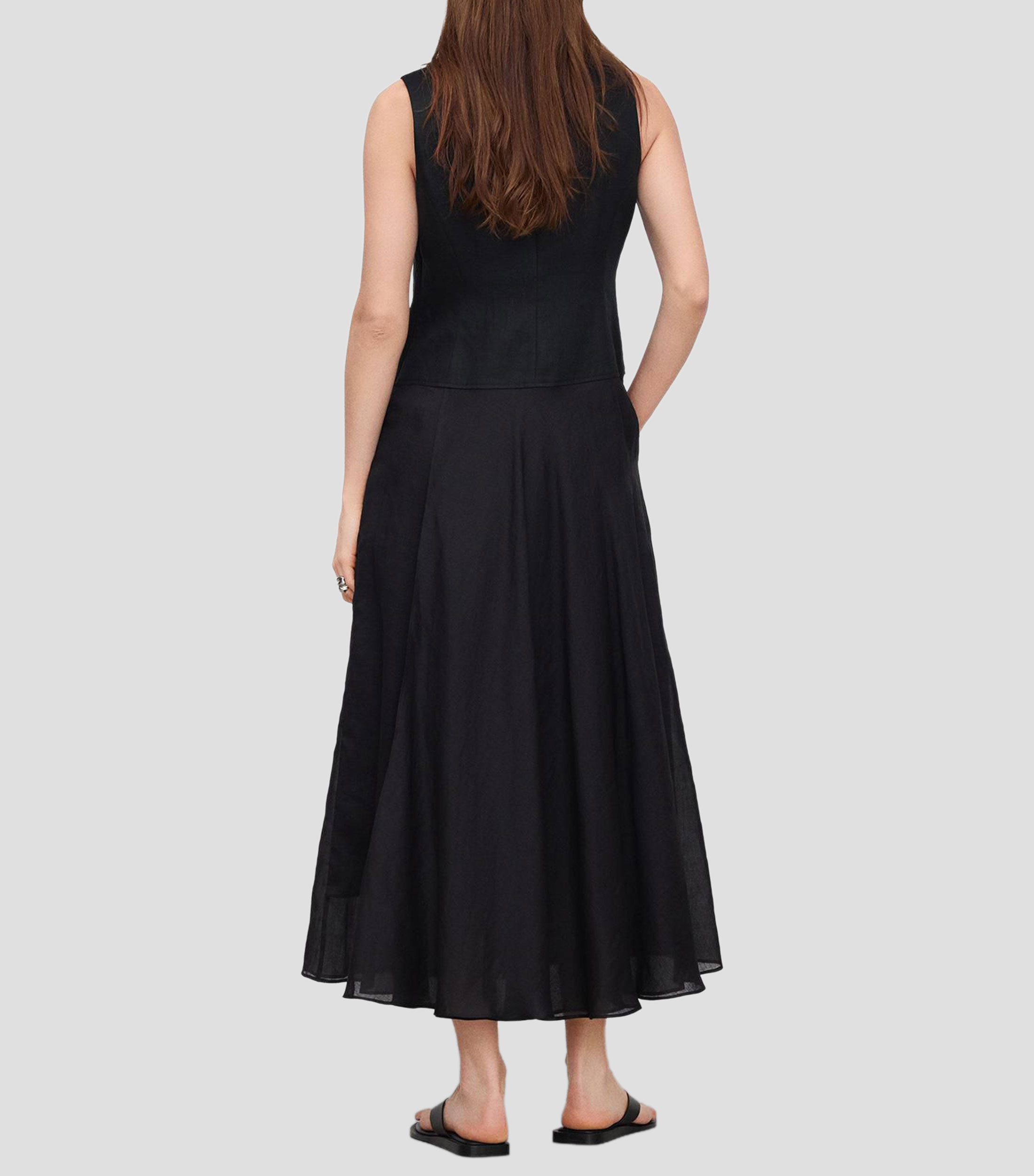 Vestido Casual midi liso Mujer