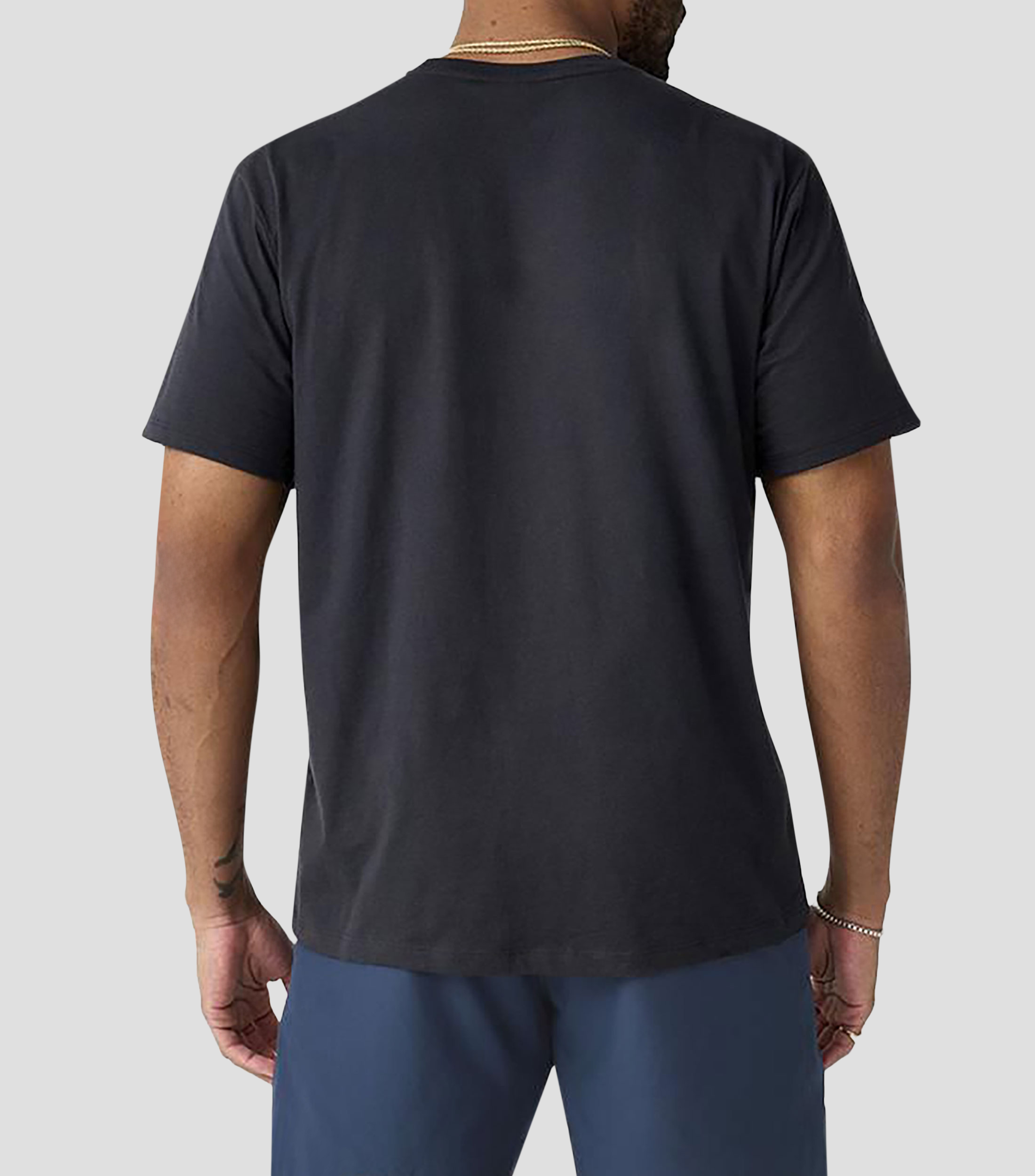 Playera para correr cuello redondo manga corta con estampado Hombre