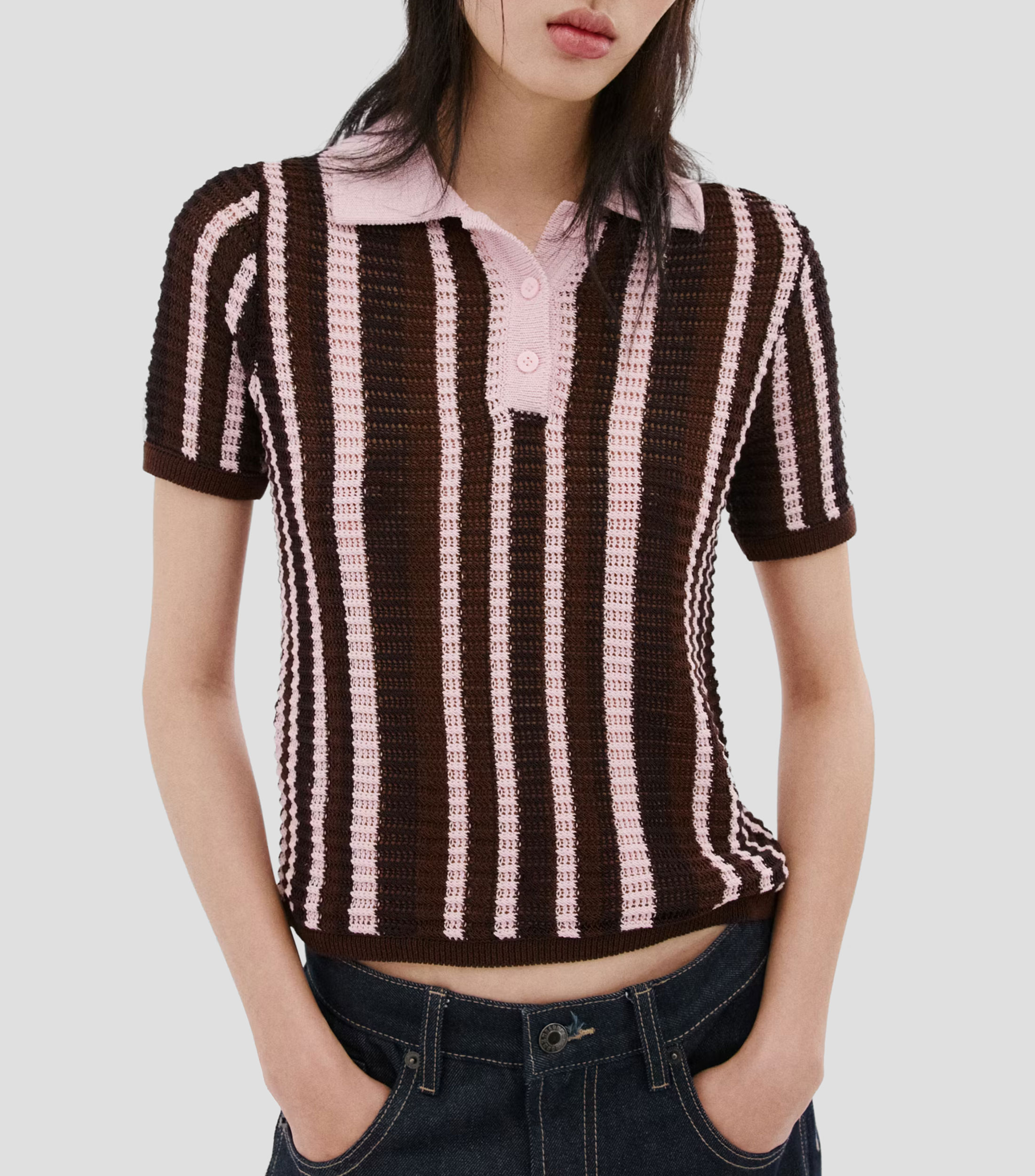 Suéter cuello polo Mujer