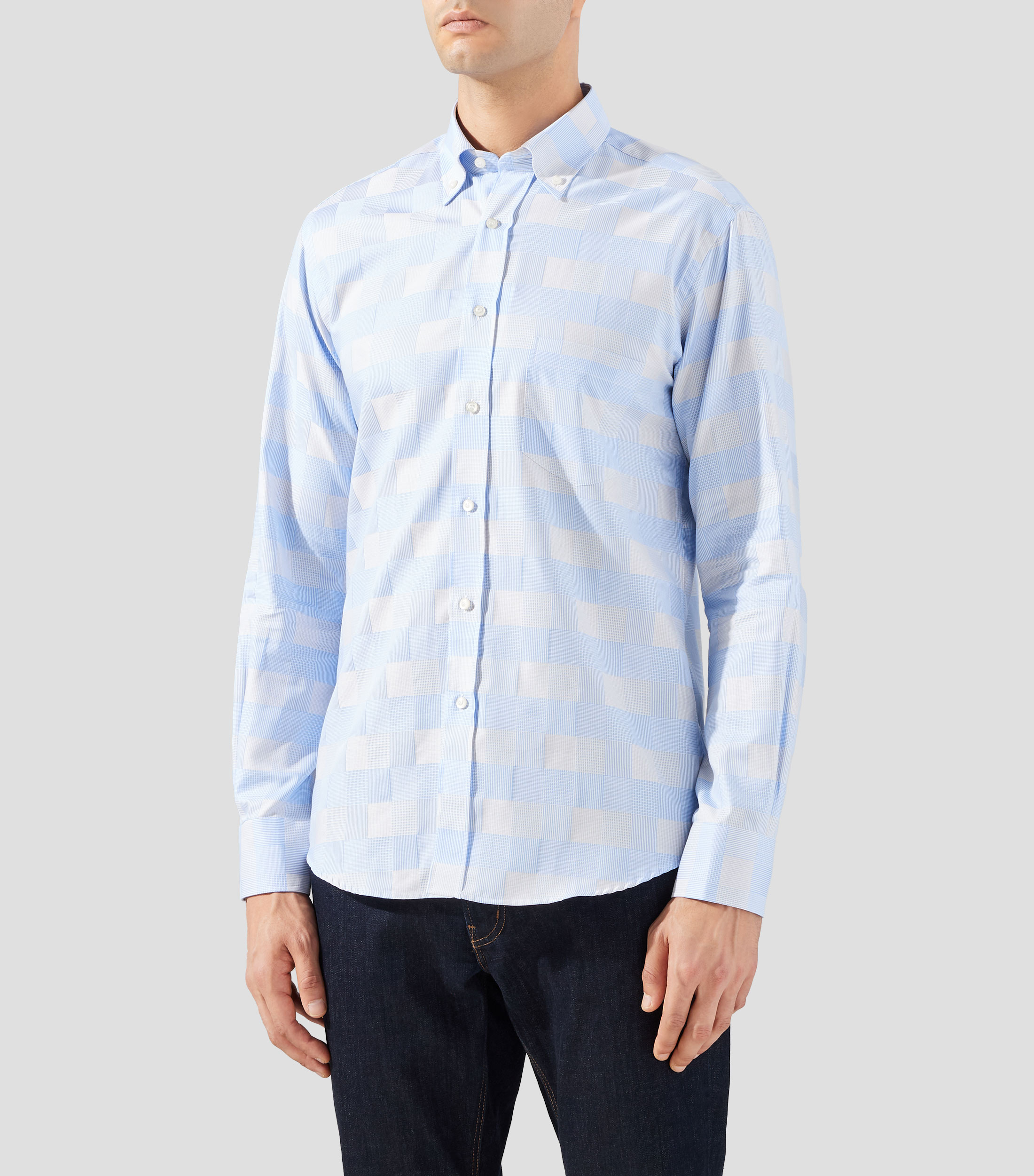 Camisa de cuadros manga larga Hombre