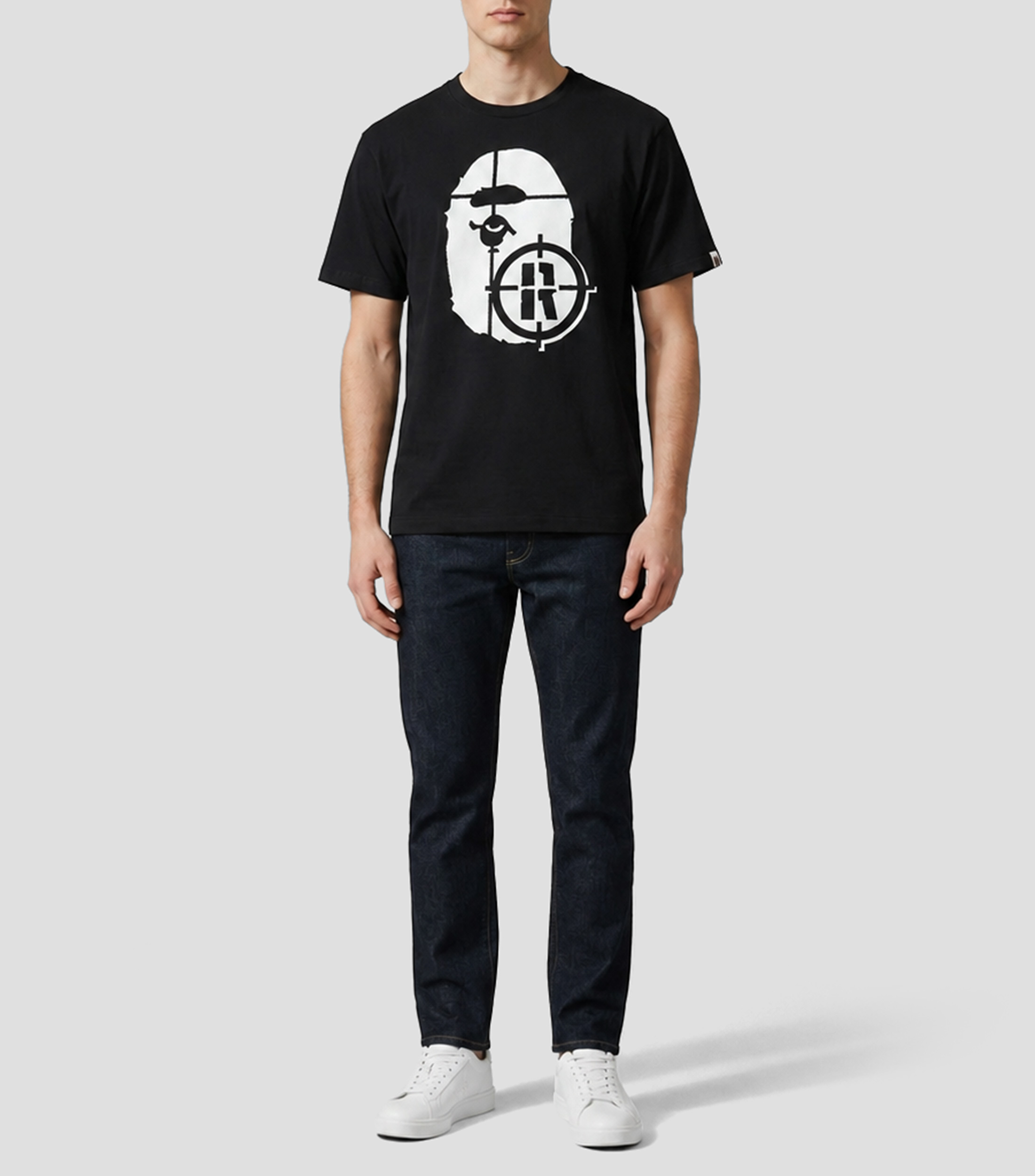 Playera cuello redondo manga corta estampada Hombre