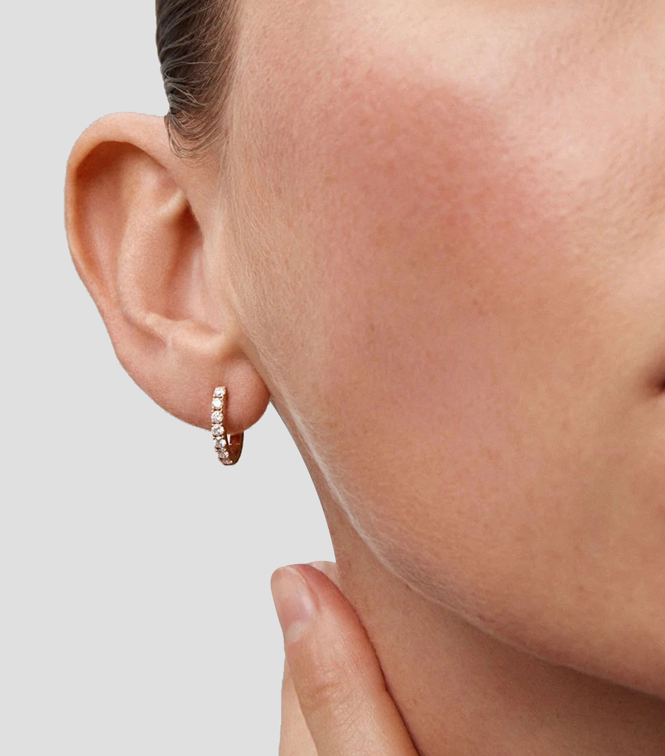Pendientes Oro rosa 18 Kilates con Diamantes Mujer
