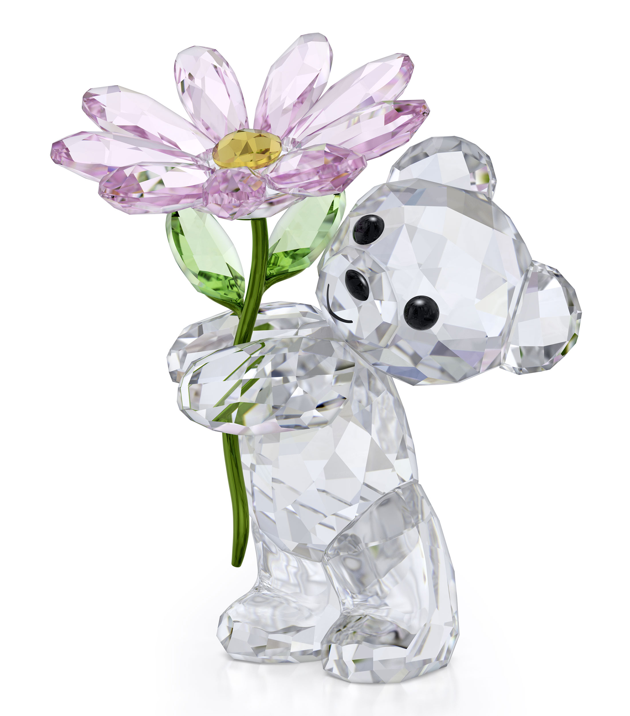 Figura decorativa Oso Kris Una margarita para ti en cristal