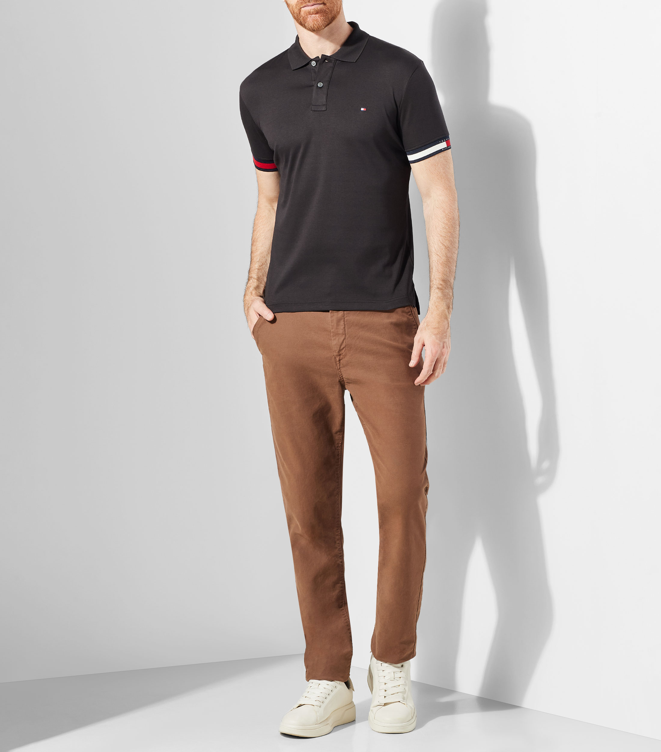 Playera tipo polo manga corta lisa Hombre