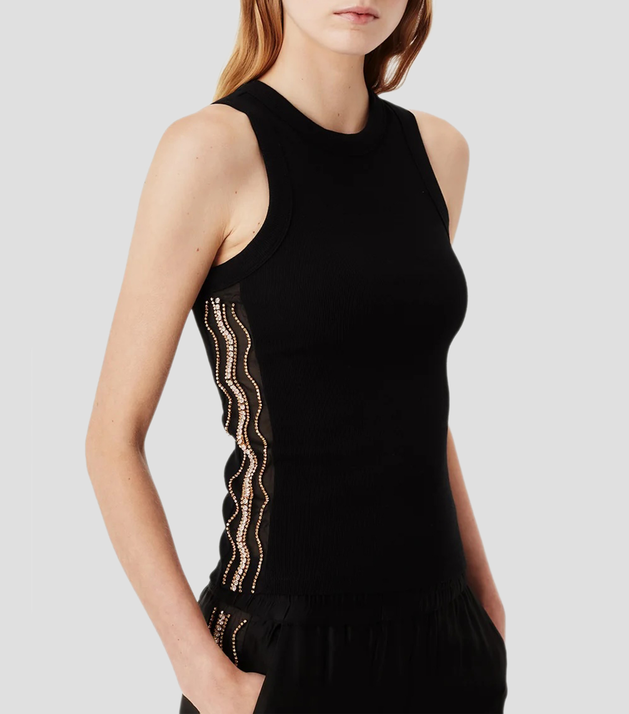 Tank top liso sin mangas Mujer