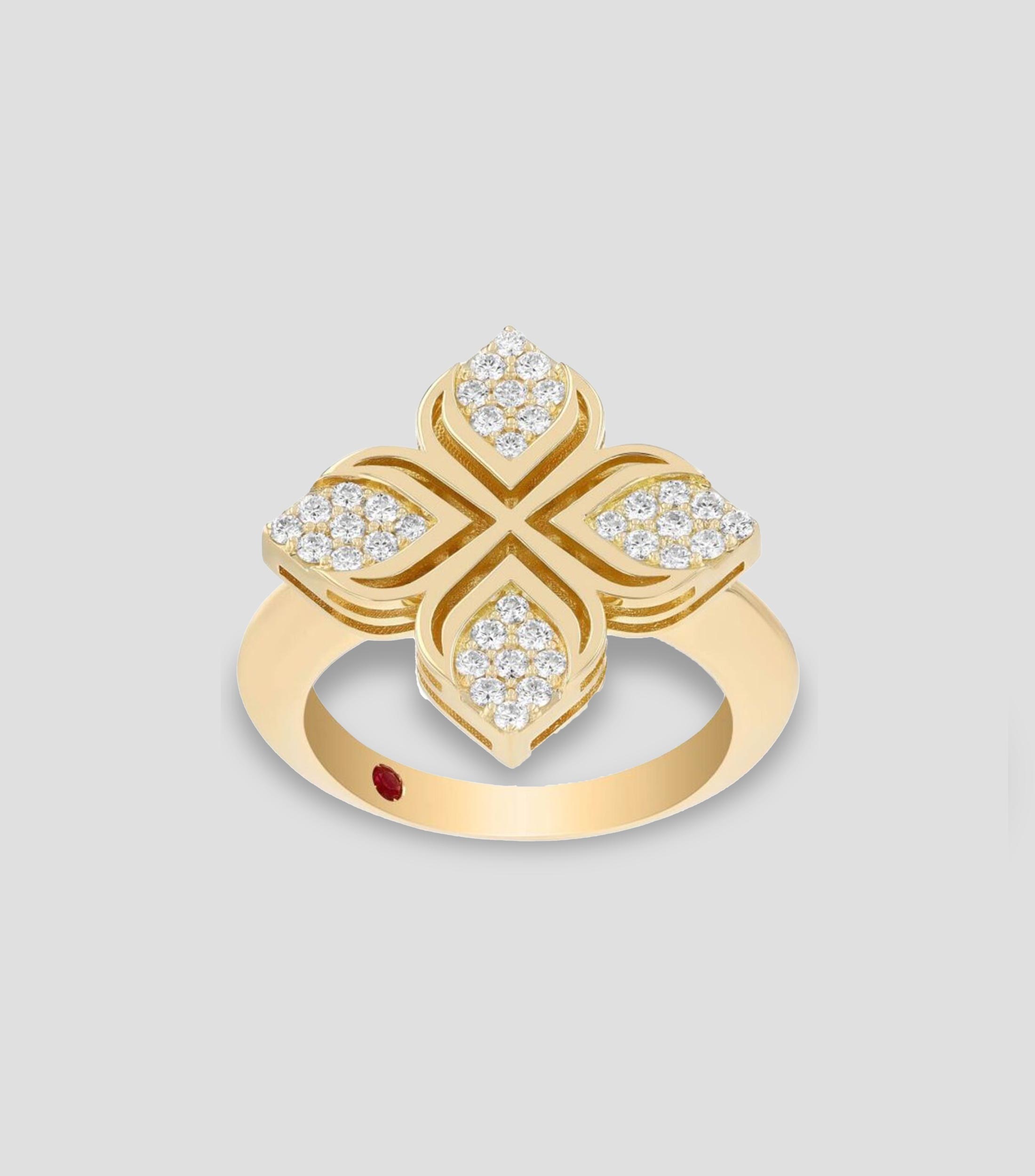Anillo en Oro amarillo de 18 Kilates con diamantes Mujer