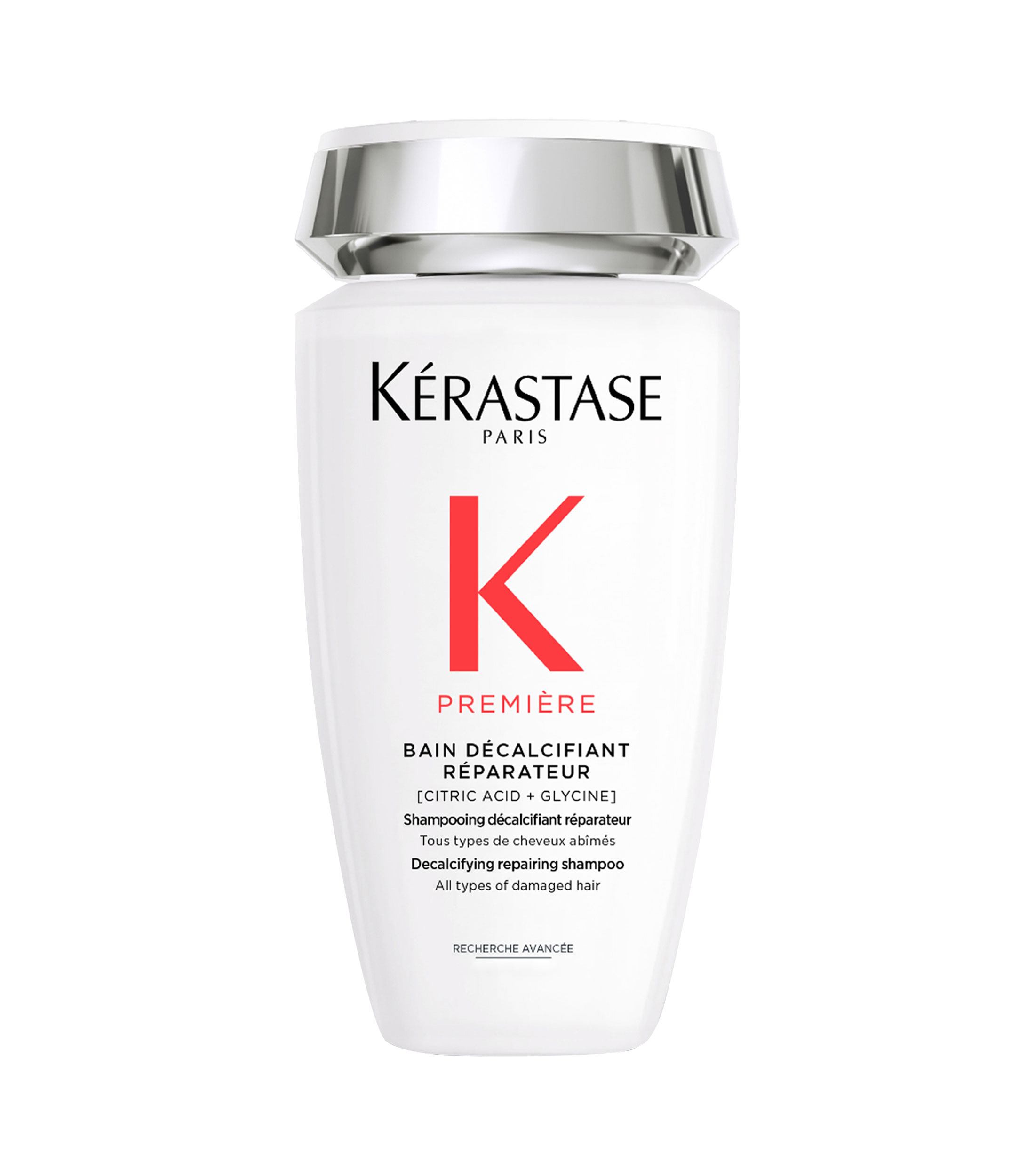 Tratamiento capilar Shampoo reparador descalcificante para cabello dañado, 250 ml