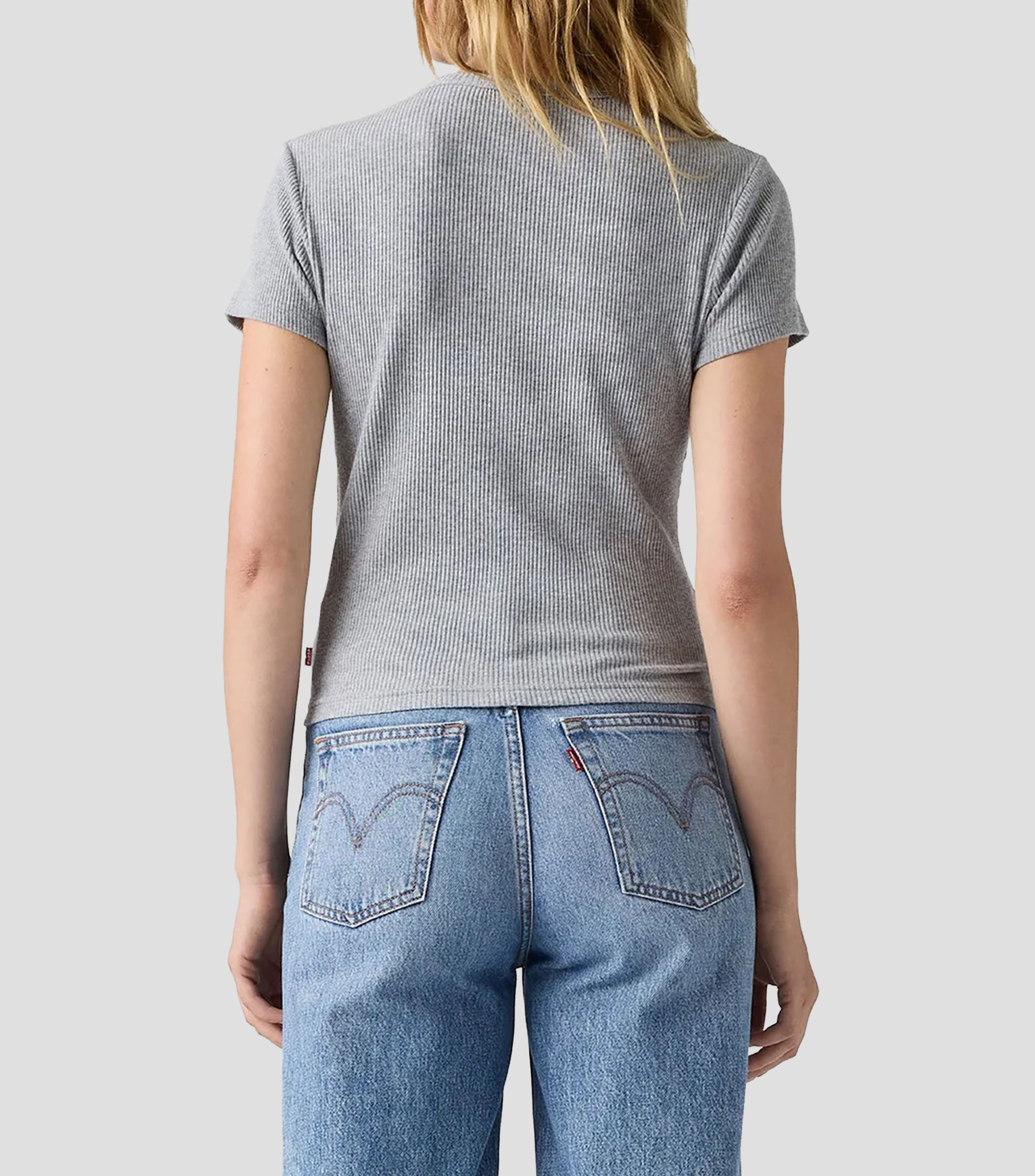 Playera cuello redondo manga corta jaspeada Mujer