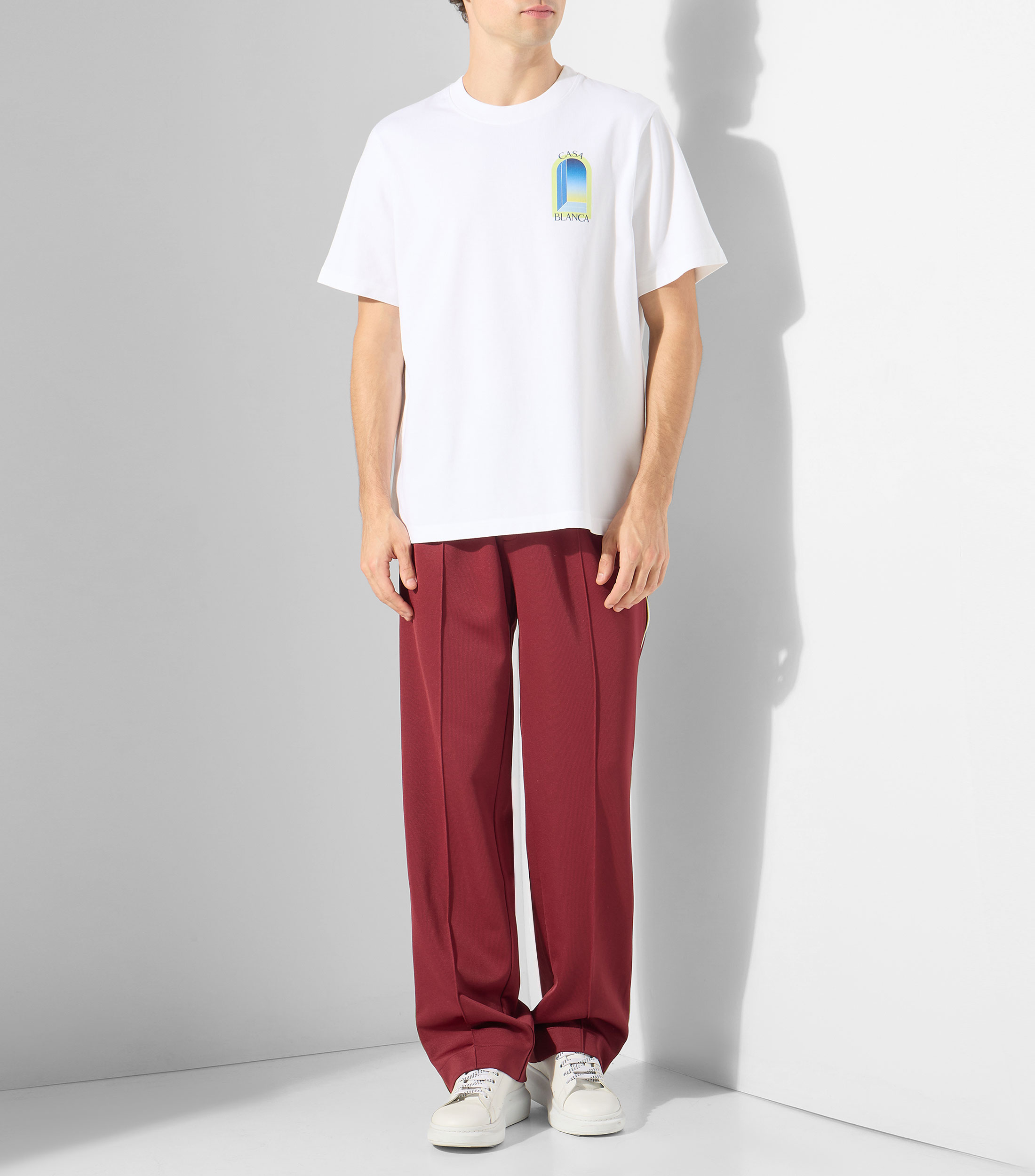 Playera de cuello redondo con manga corta estampada Hombre