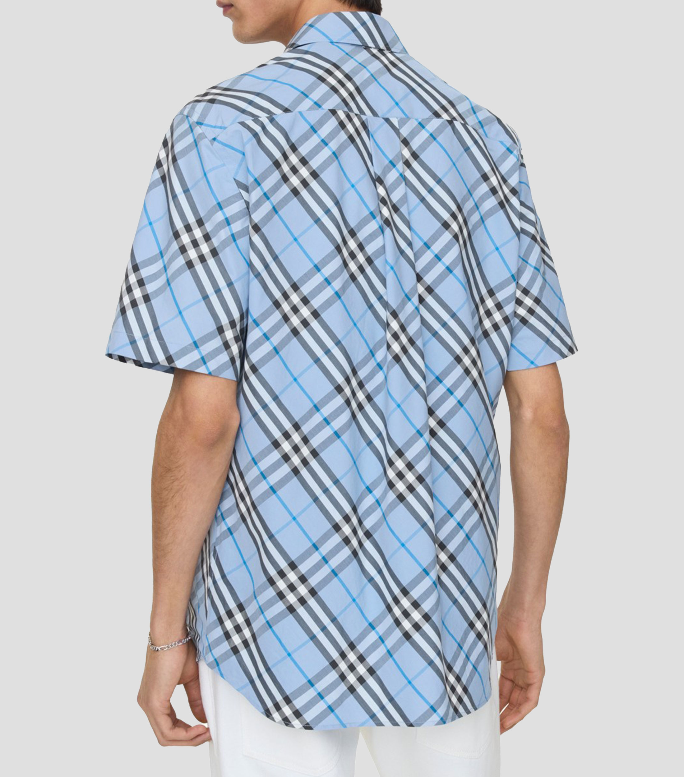 Camisa de cuadros manga corta Hombre