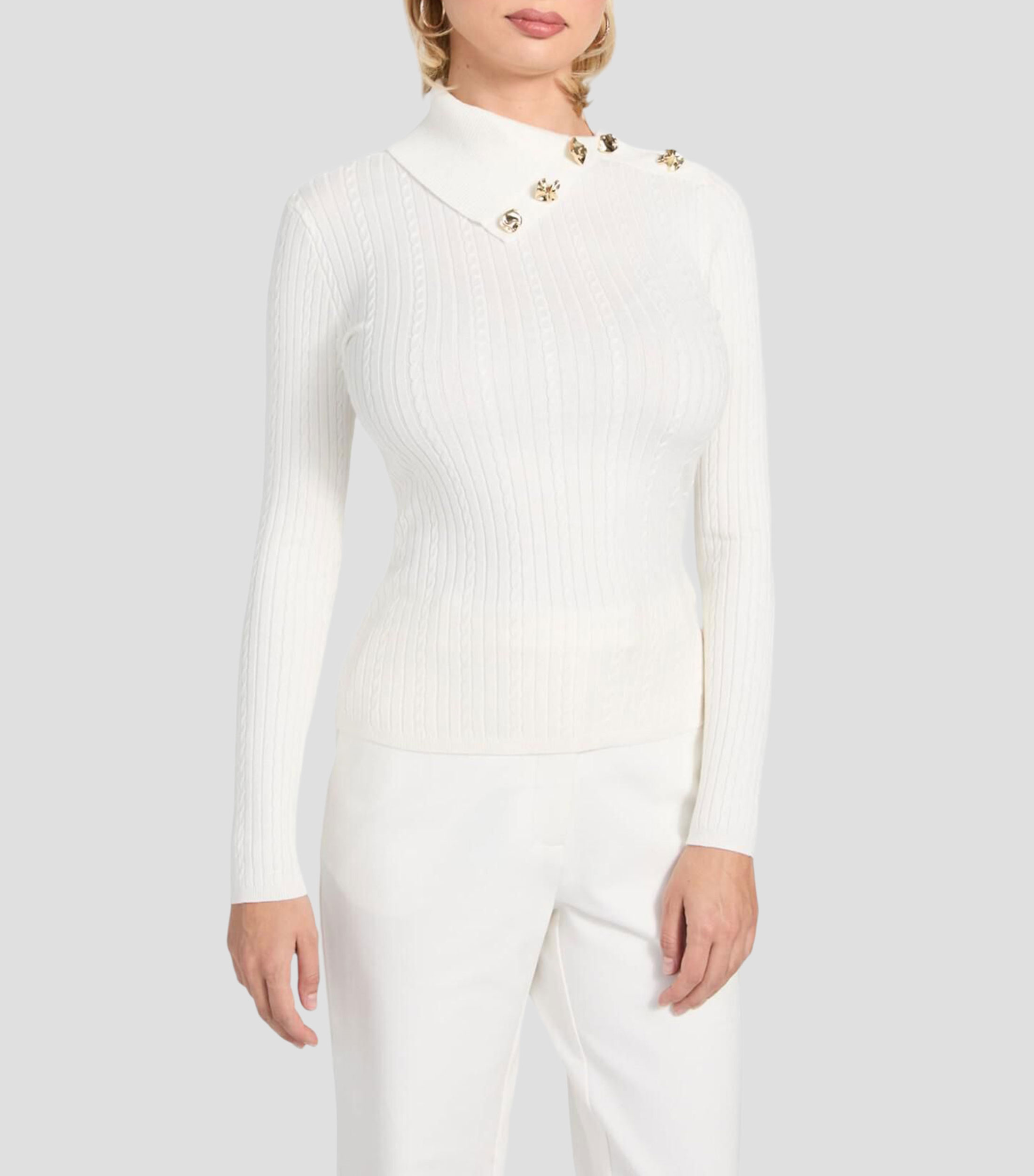 Suéter cuello asimétrico Mujer