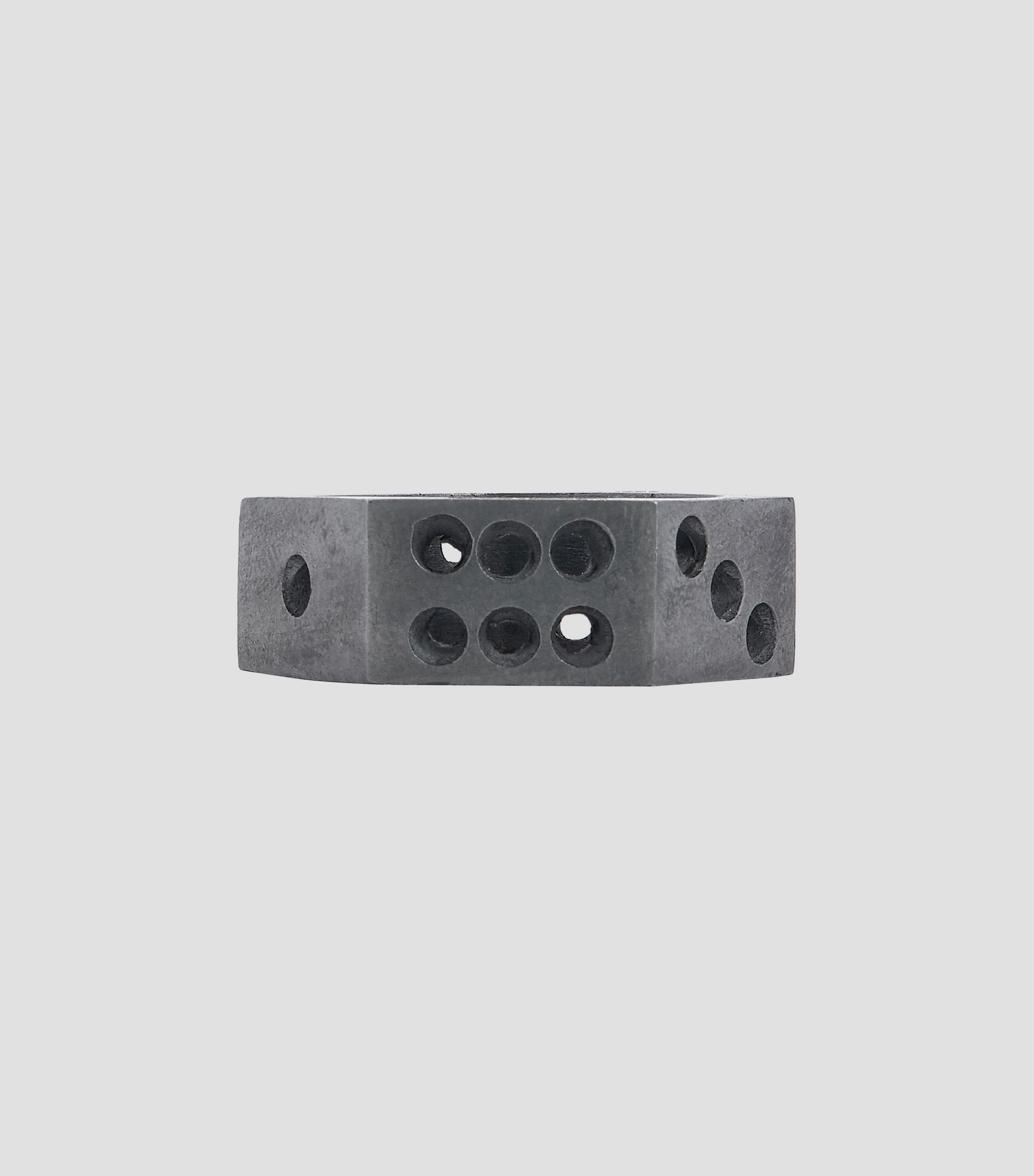 Anillo en plata .925 con hexagono Hombre Talla 26.5