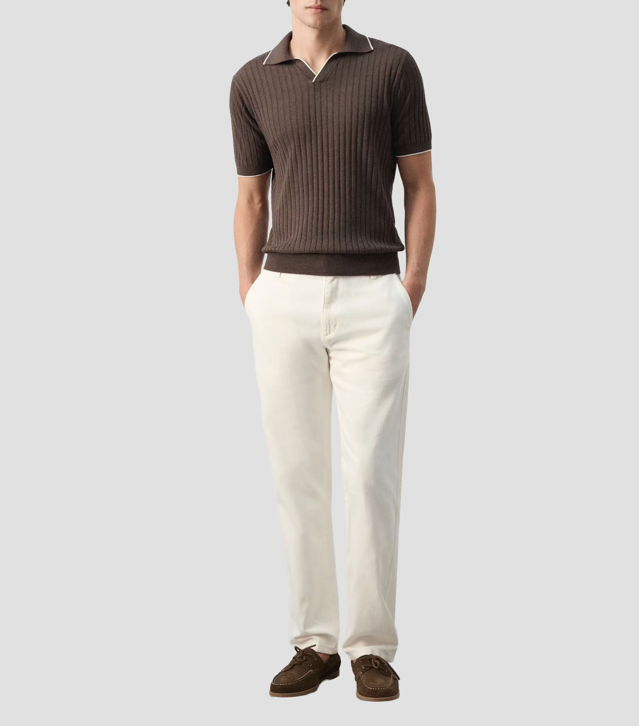 Playera Tipo Polo Manga Corta Sólido Hombre