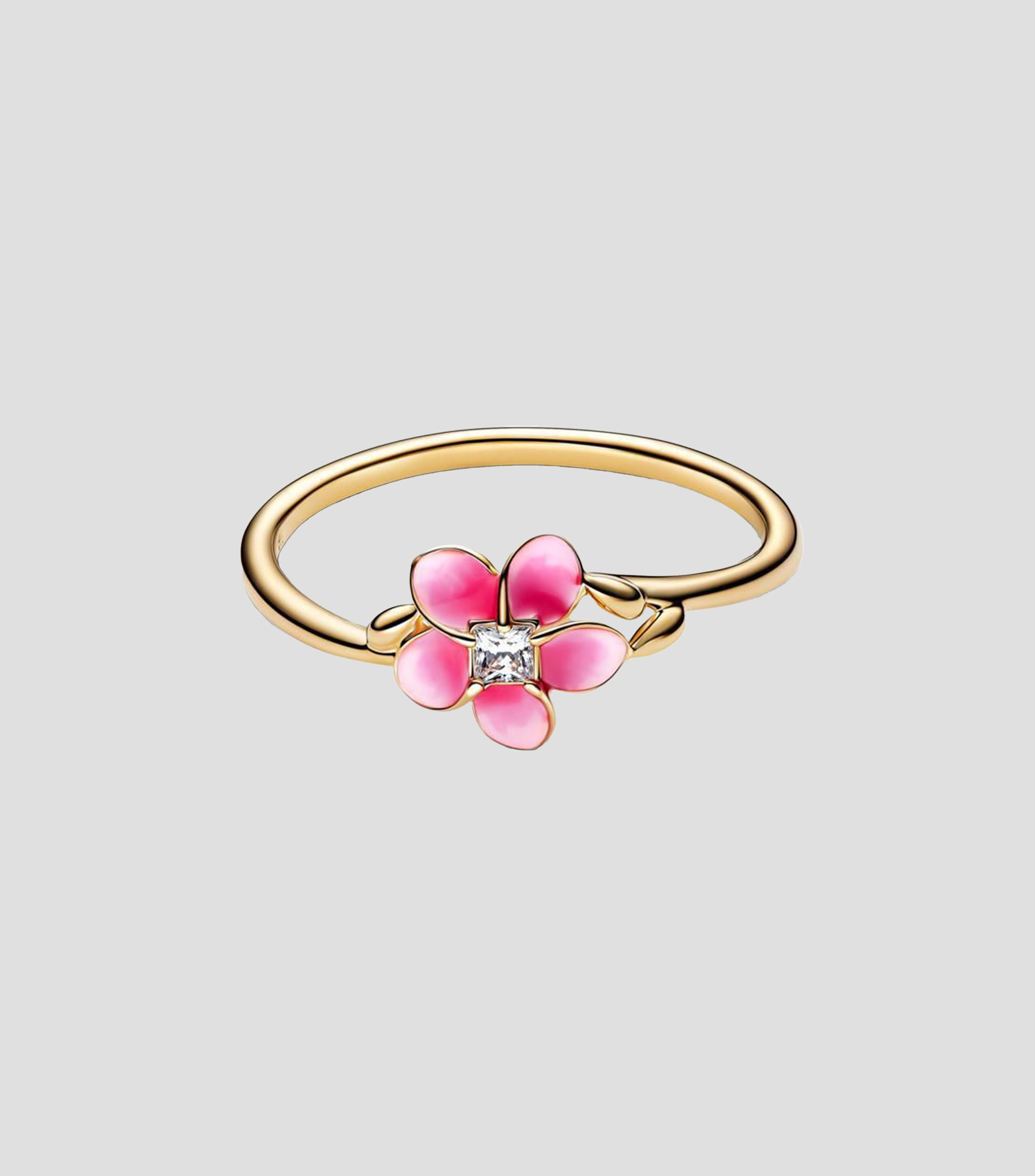 Anillo en plata con flor Mujer