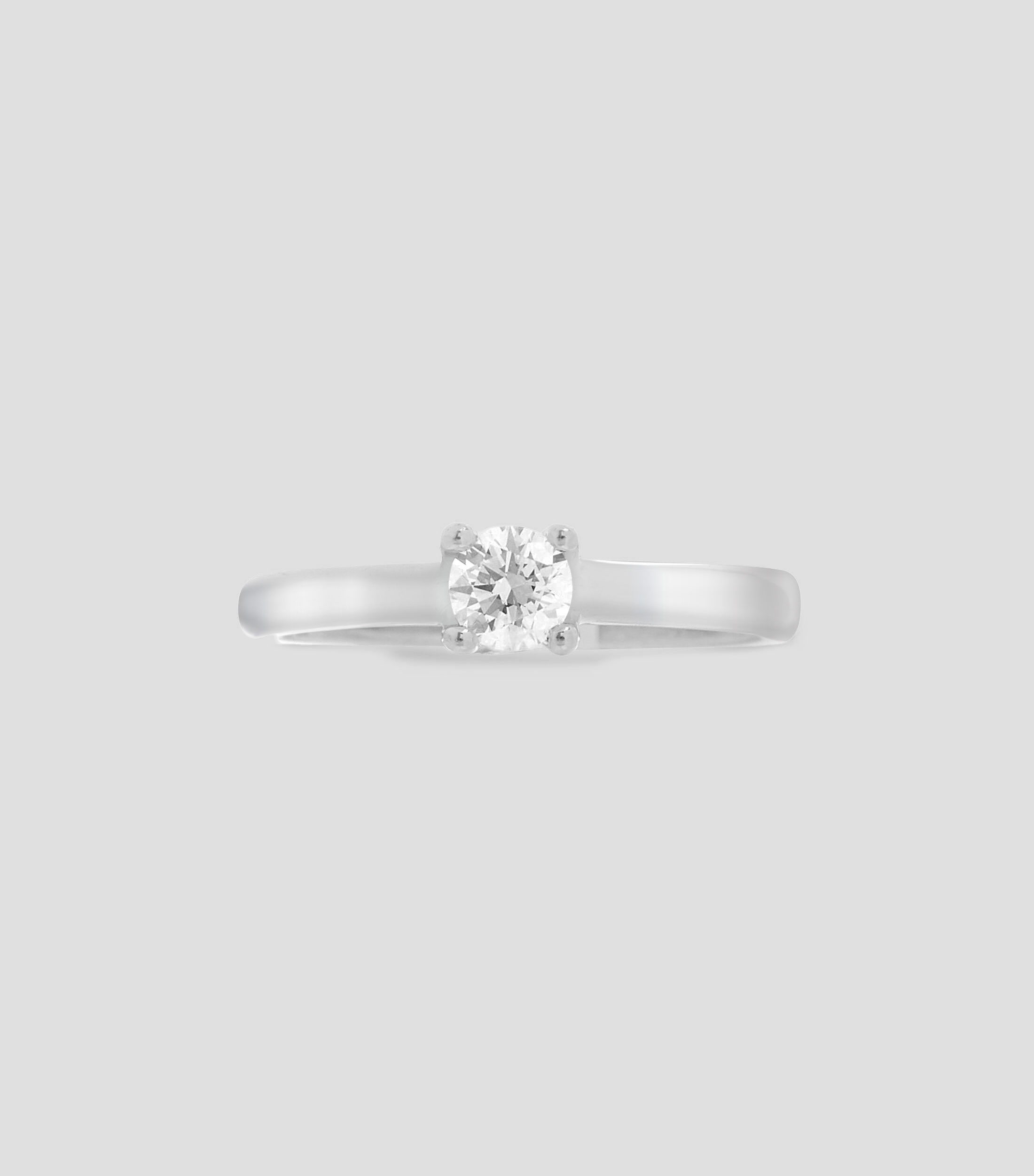 Anillo Solitario en oro blanco de 14 Kts Mujer